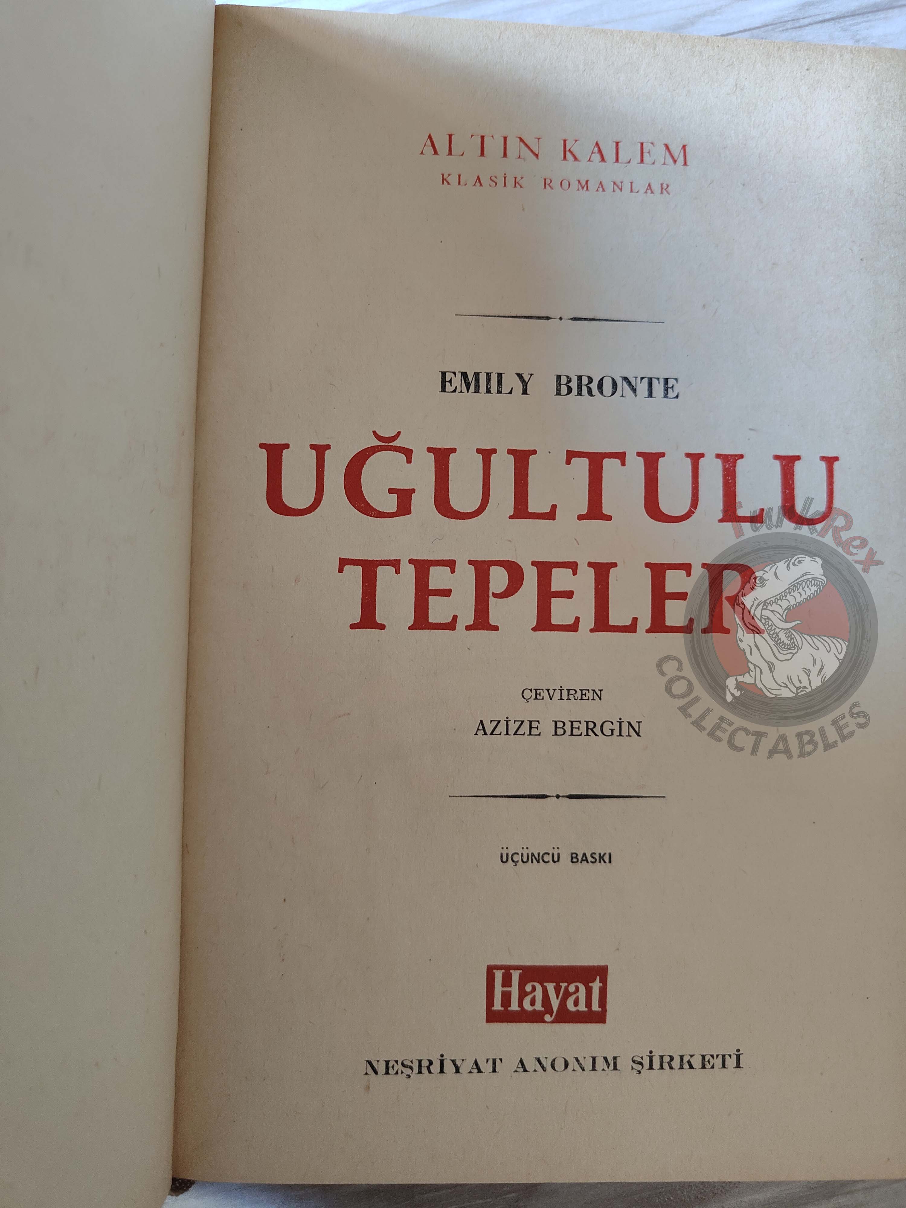 Emily Brontë – Wuthering Heights 1969 HC/DJ Turkish Book Turkey