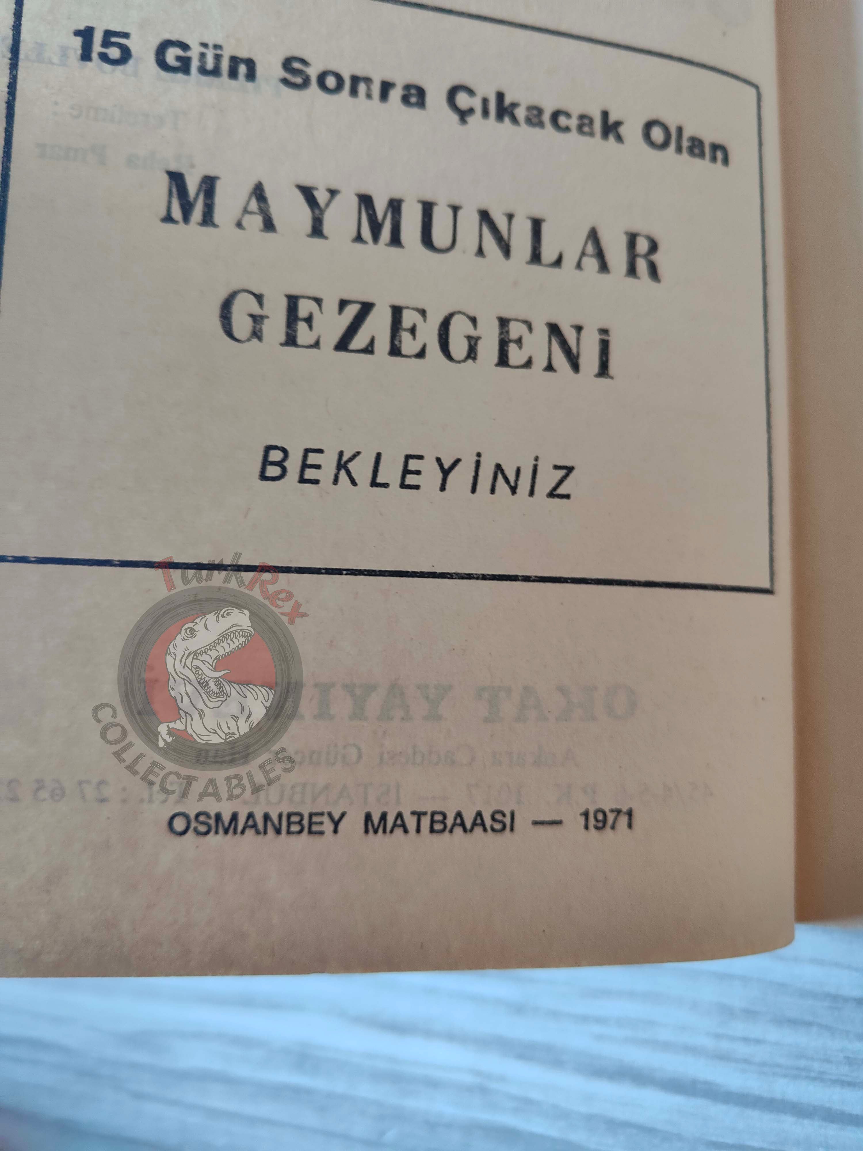 Pierre Boulle – Planet of the Apes 1971 1st Turkish Book Turkey