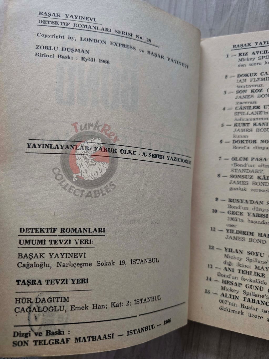 James Bond - The Octopussy 1966 1st Turkish Book Turkey Ian Fleming