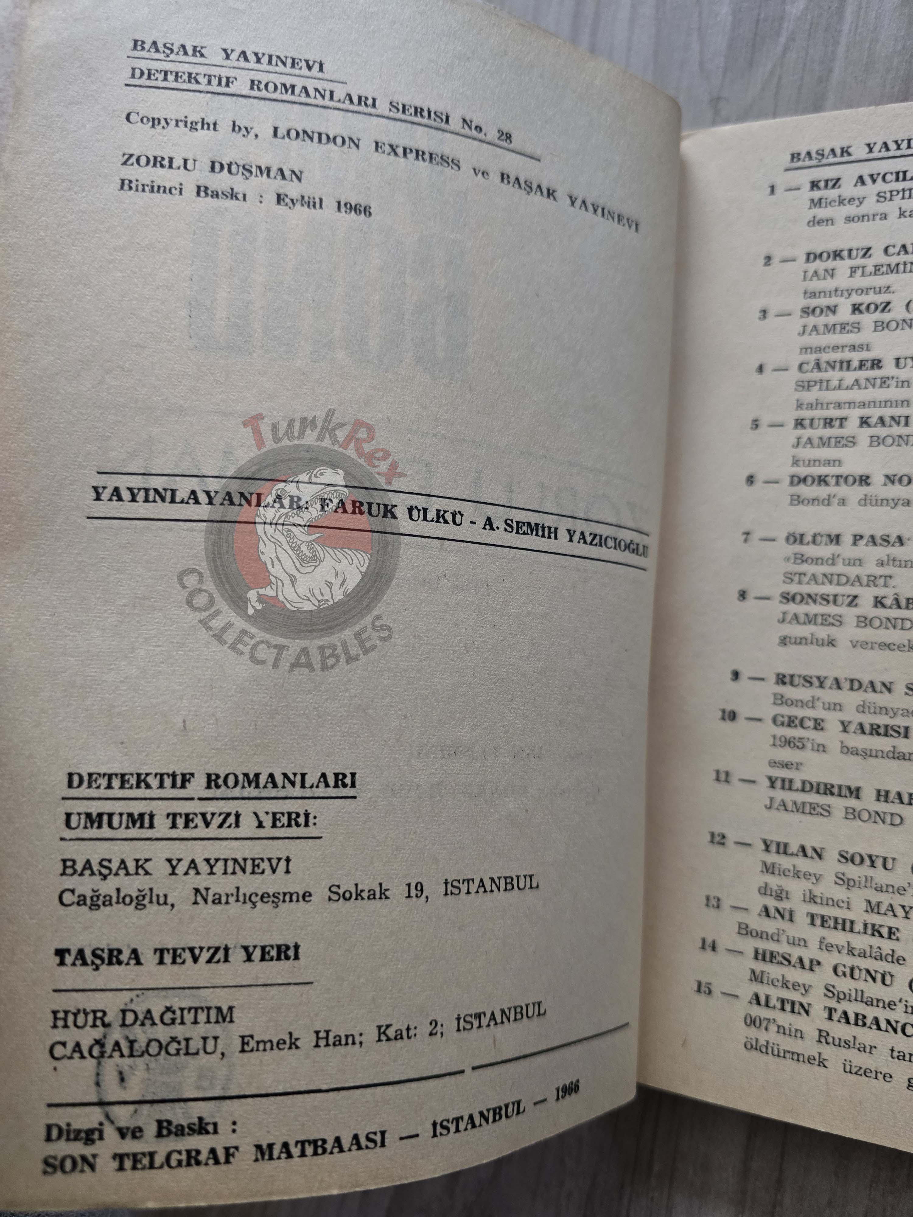 James Bond - The Octopussy 1966 1st Turkish Book Turkey Ian Fleming