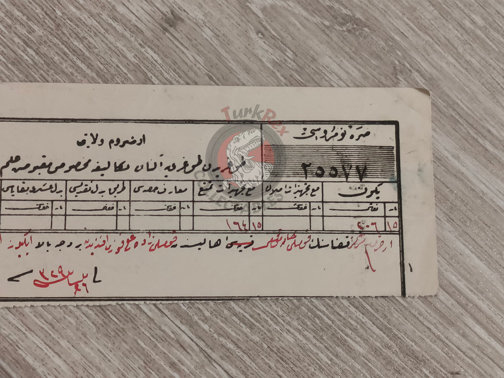 Ottoman Tax Receipt 1913 Erzurum Sanjak Muslim Citizen Kumluhan