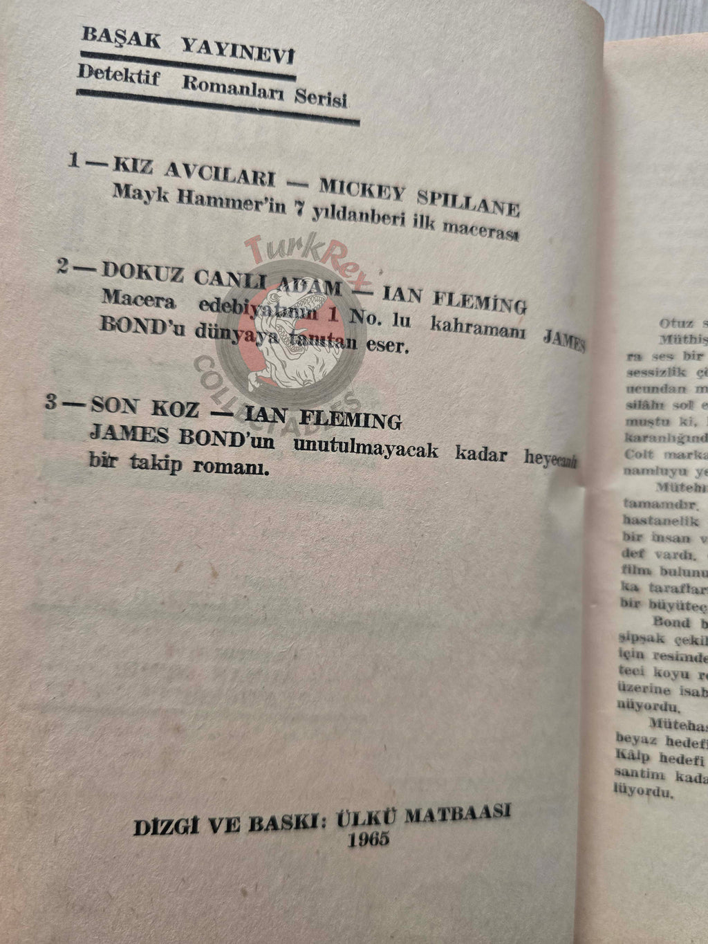 James Bond - Moonraker 1965 1st Turkish Book Turkey Ian Fleming