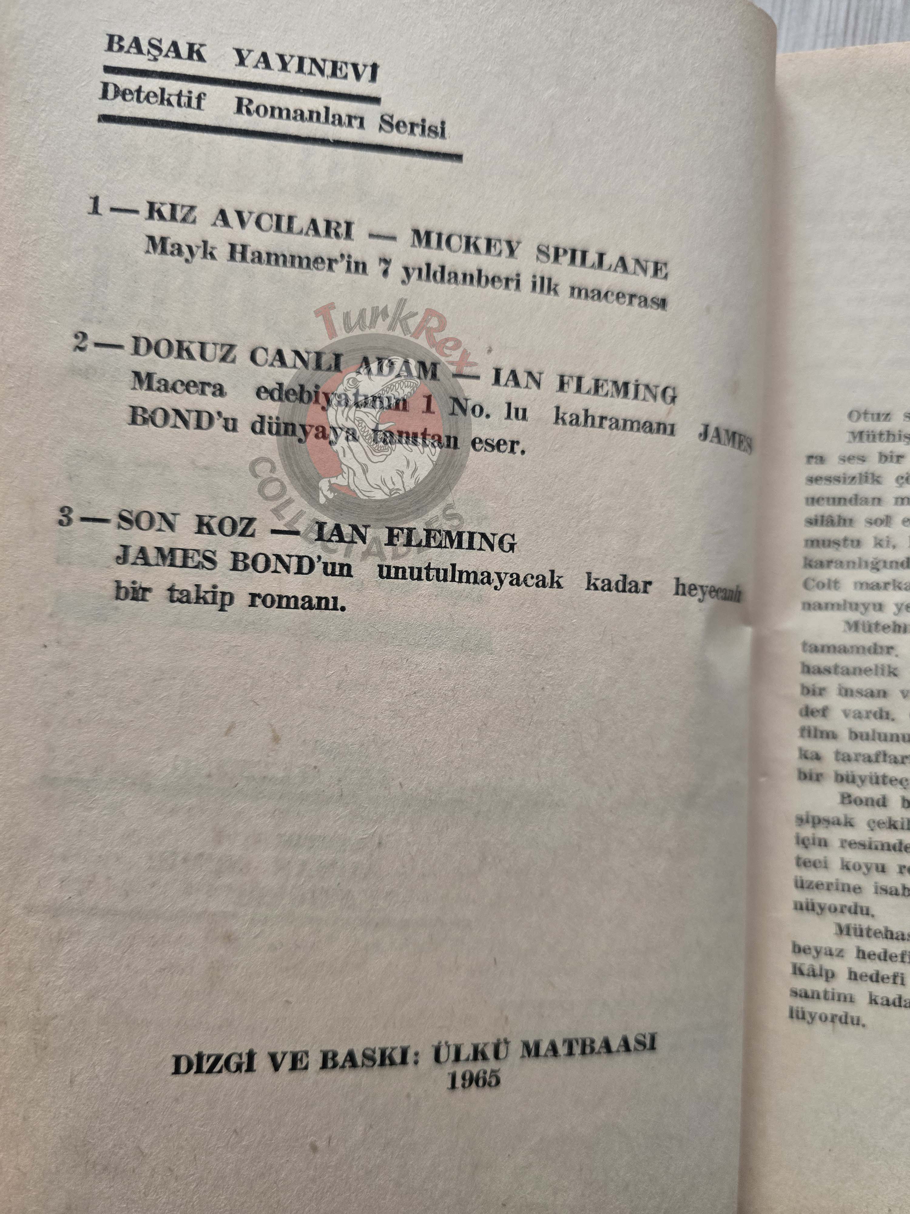 James Bond - Moonraker 1965 1st Turkish Book Turkey Ian Fleming