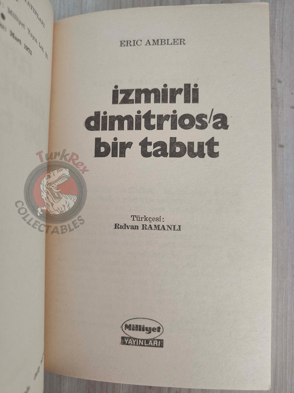 Eric Ambler – The Mask of Dimitrios 1973 1st Turkish Book Turkey