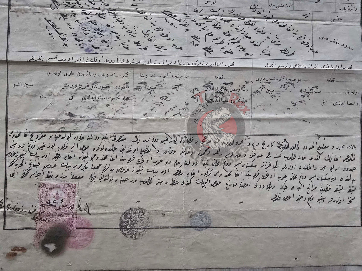 Ottoman 1910 Land Deed Field in Adana Yüreğir Sakızlı Title Armenian Citizens Armenia