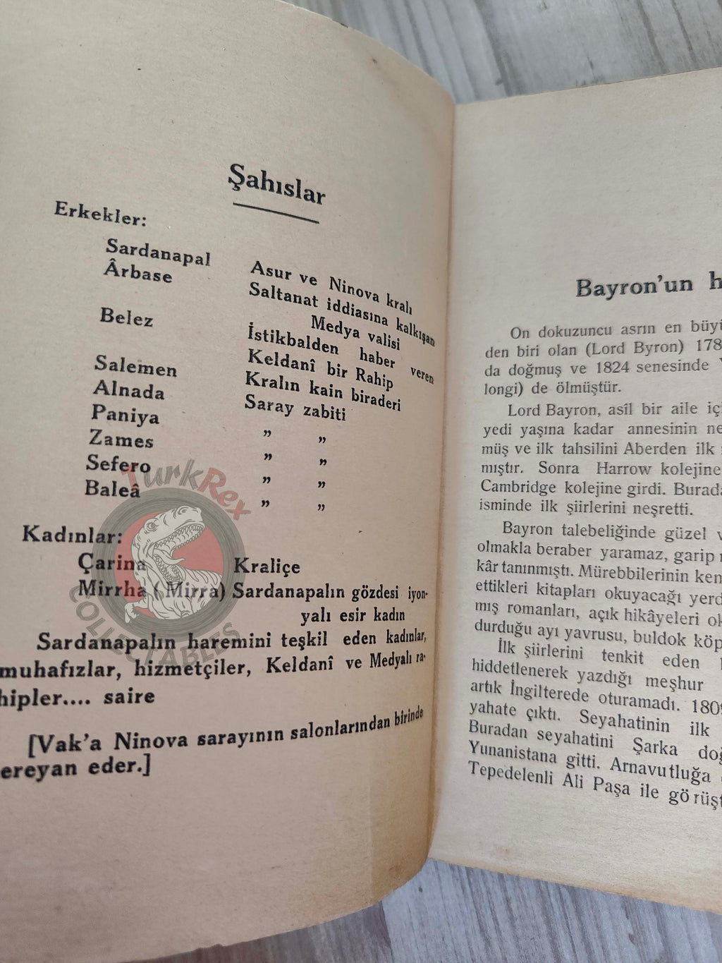 Lord Byron – Sardanapalus 1934 1st Turkish Book Turkey
