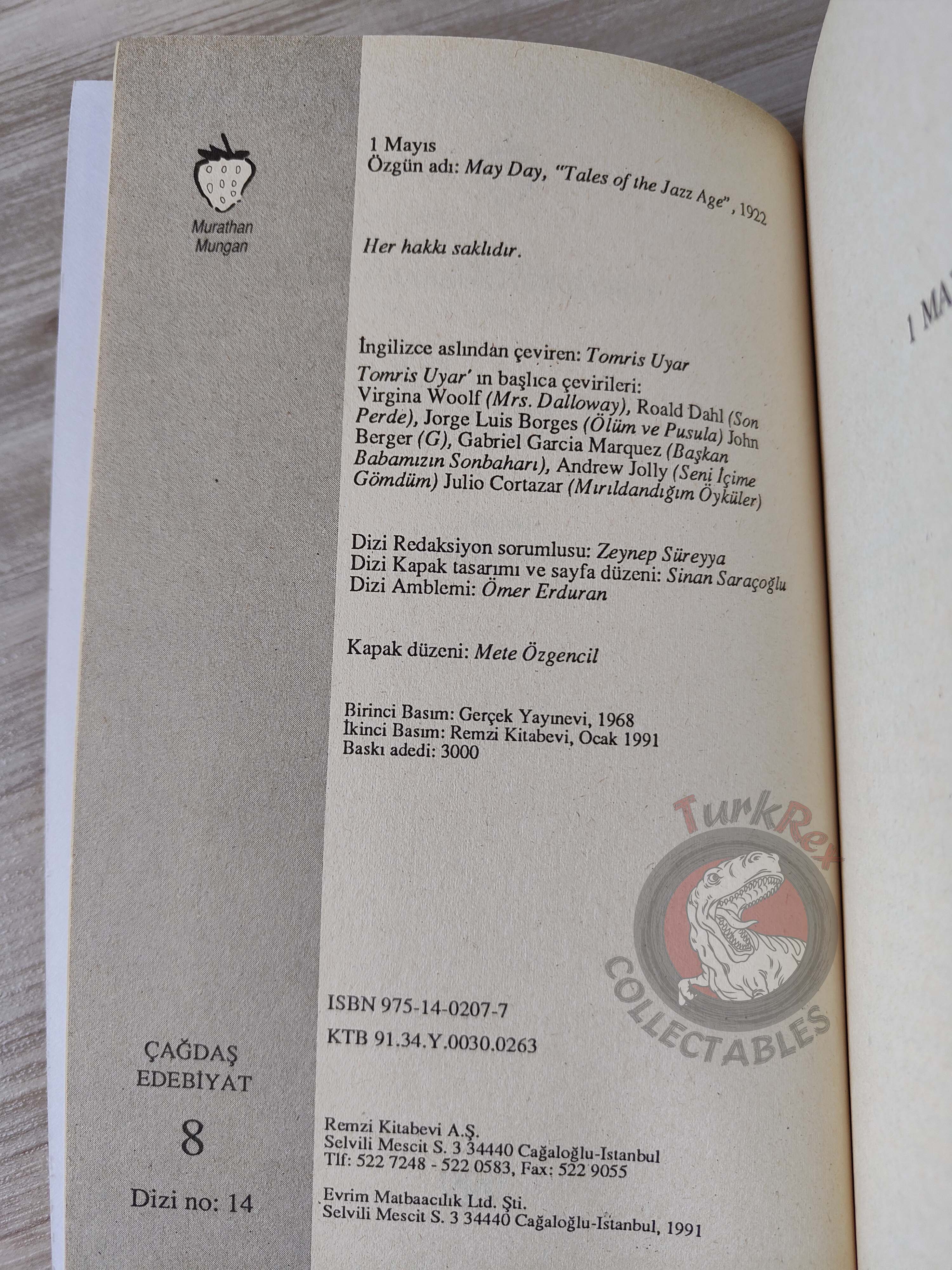 F. Scott Fitzgerald   – May Day / Tales of the Jazz Age Turkish Book Turkey