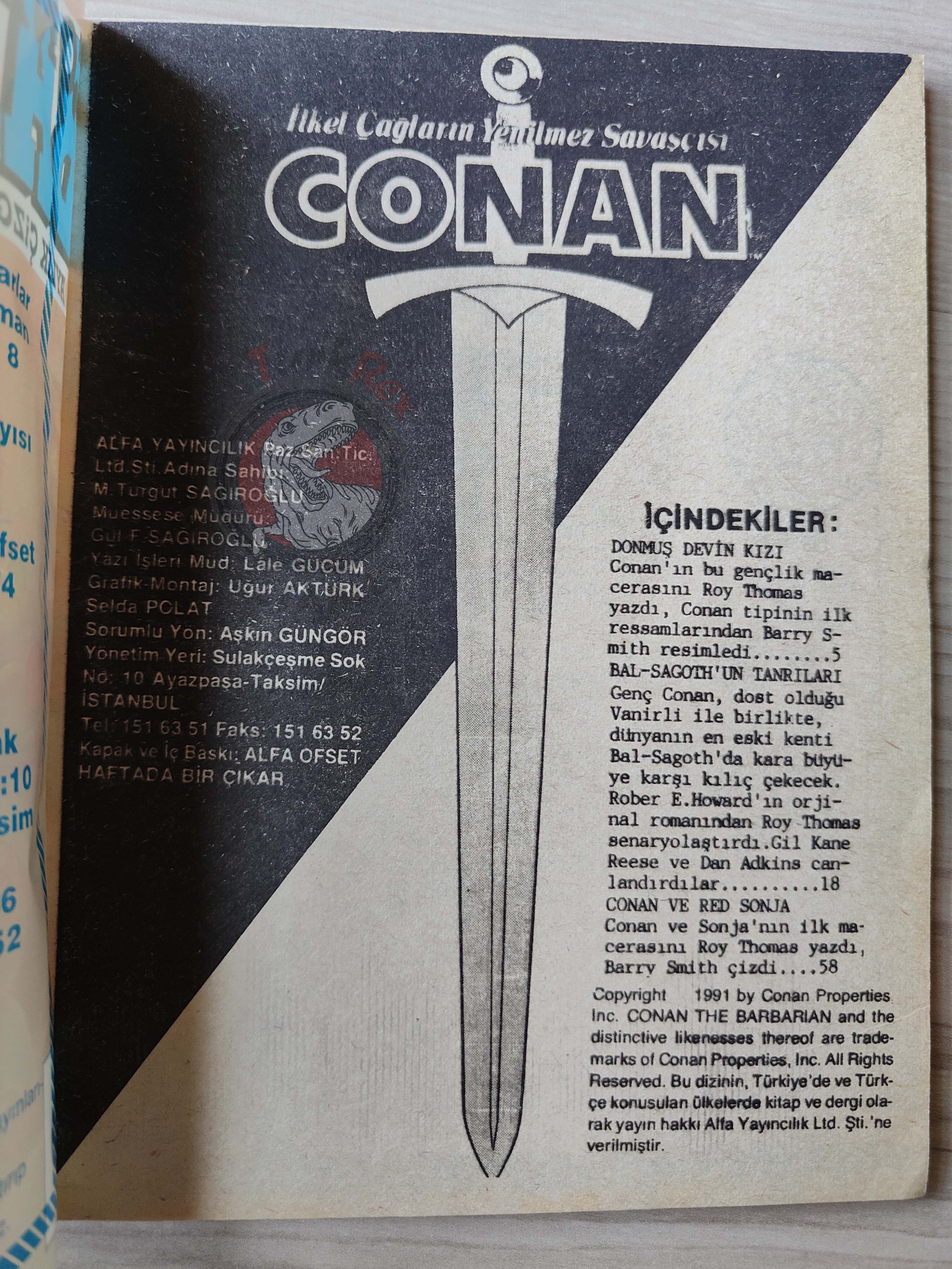 Conan ve Barbarlar #8 1994 Red Sonja Turkish Comic Turkey