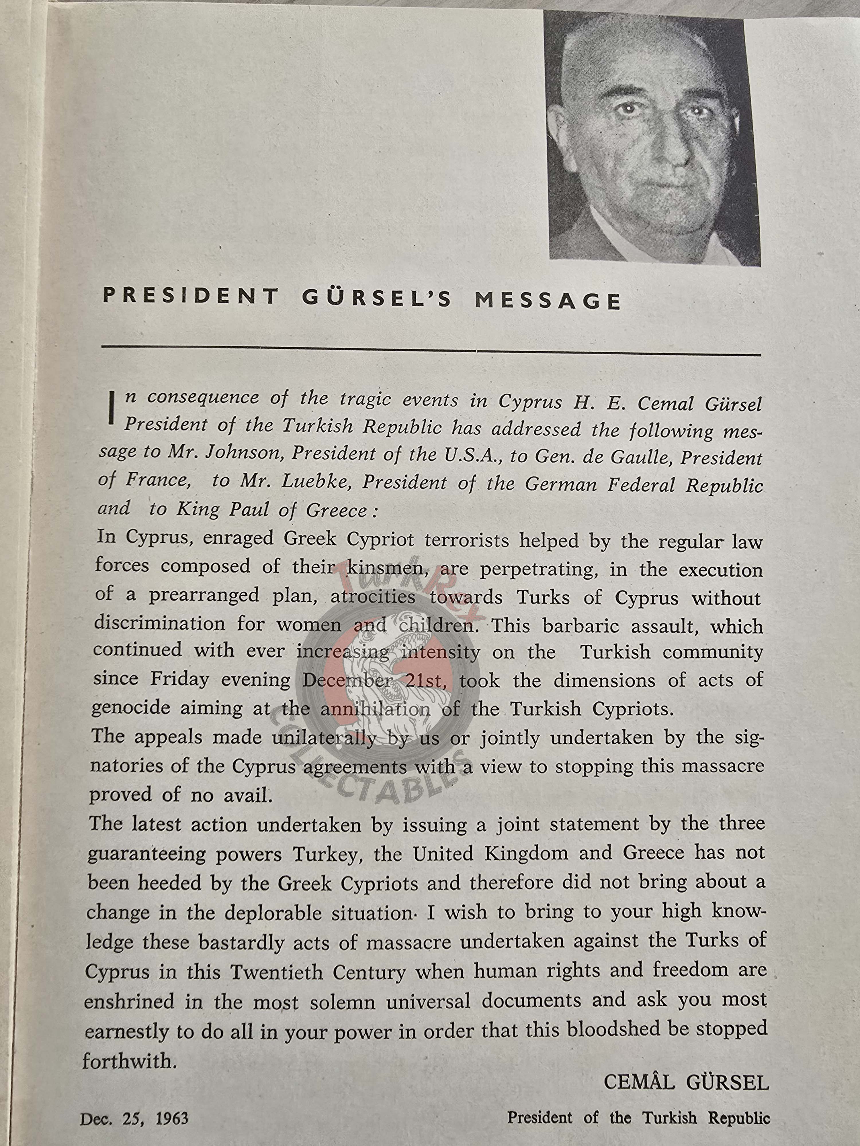 Cyprus: Past / Present / Future 1964 1st English Book Turkey with map and photos