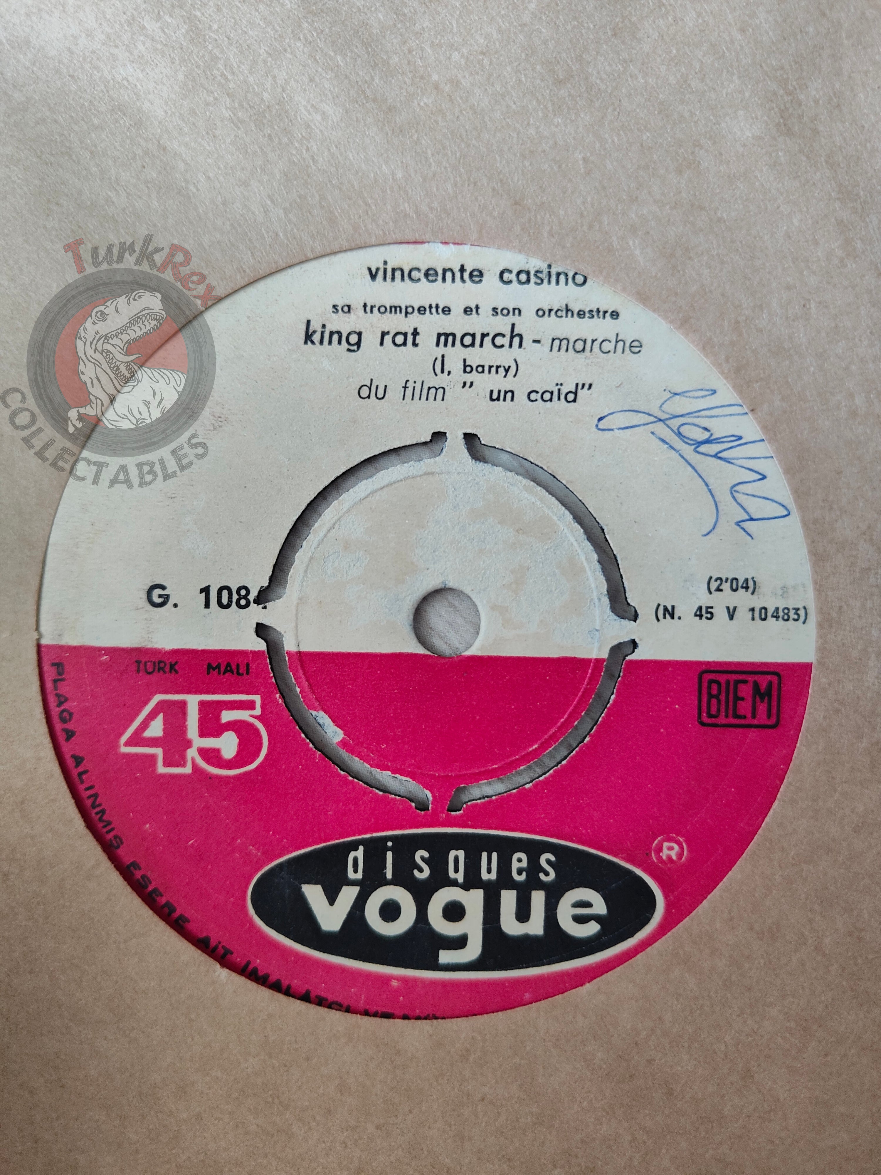 Vincente Casino Et Sa Trompette – King Rat March 7" Turkish Pressing Vinyl Turkey Edition