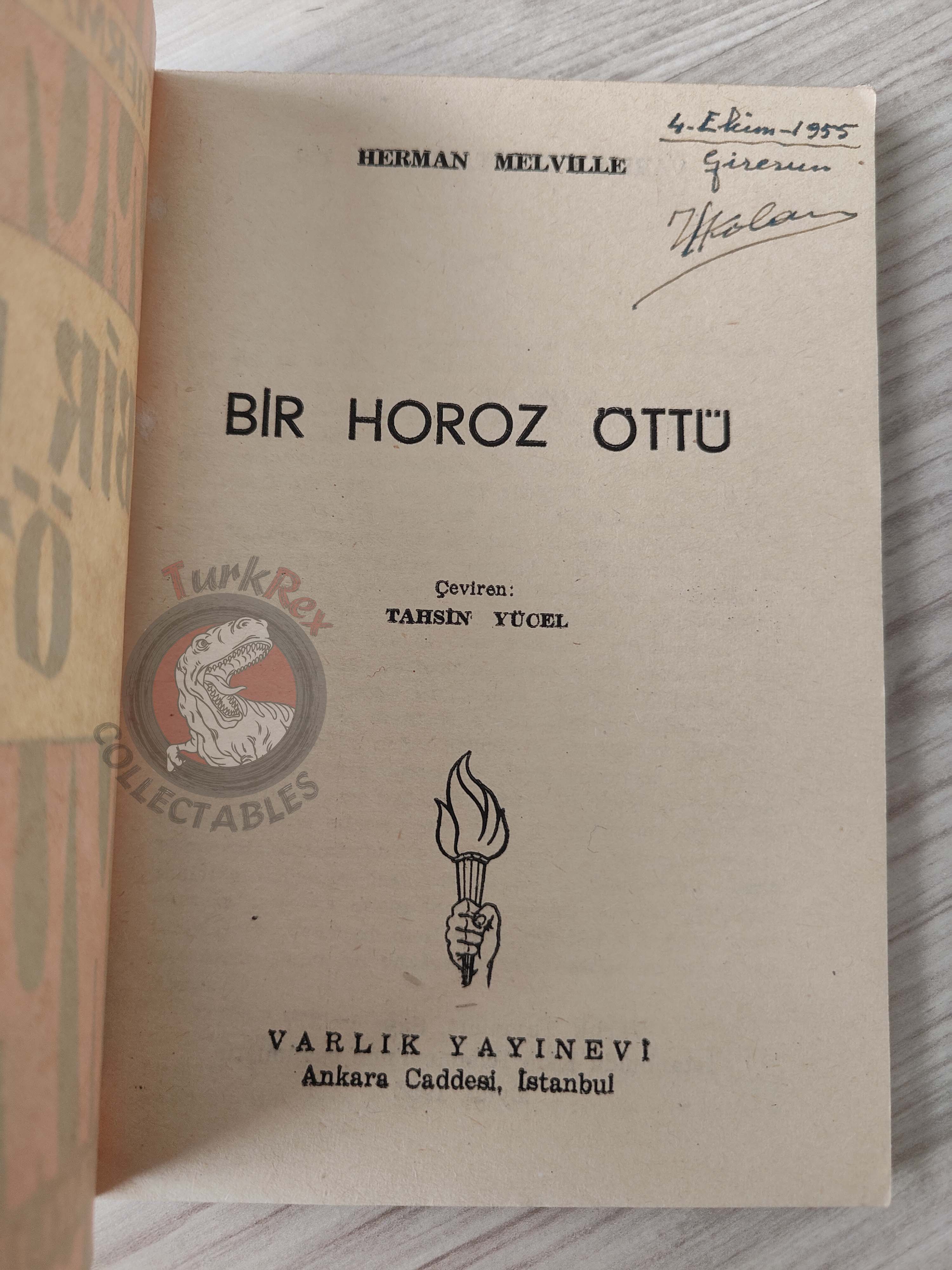 Herman Melville – Cock-A-Doodle-Doo! 1955 1st Turkish Book Turkey