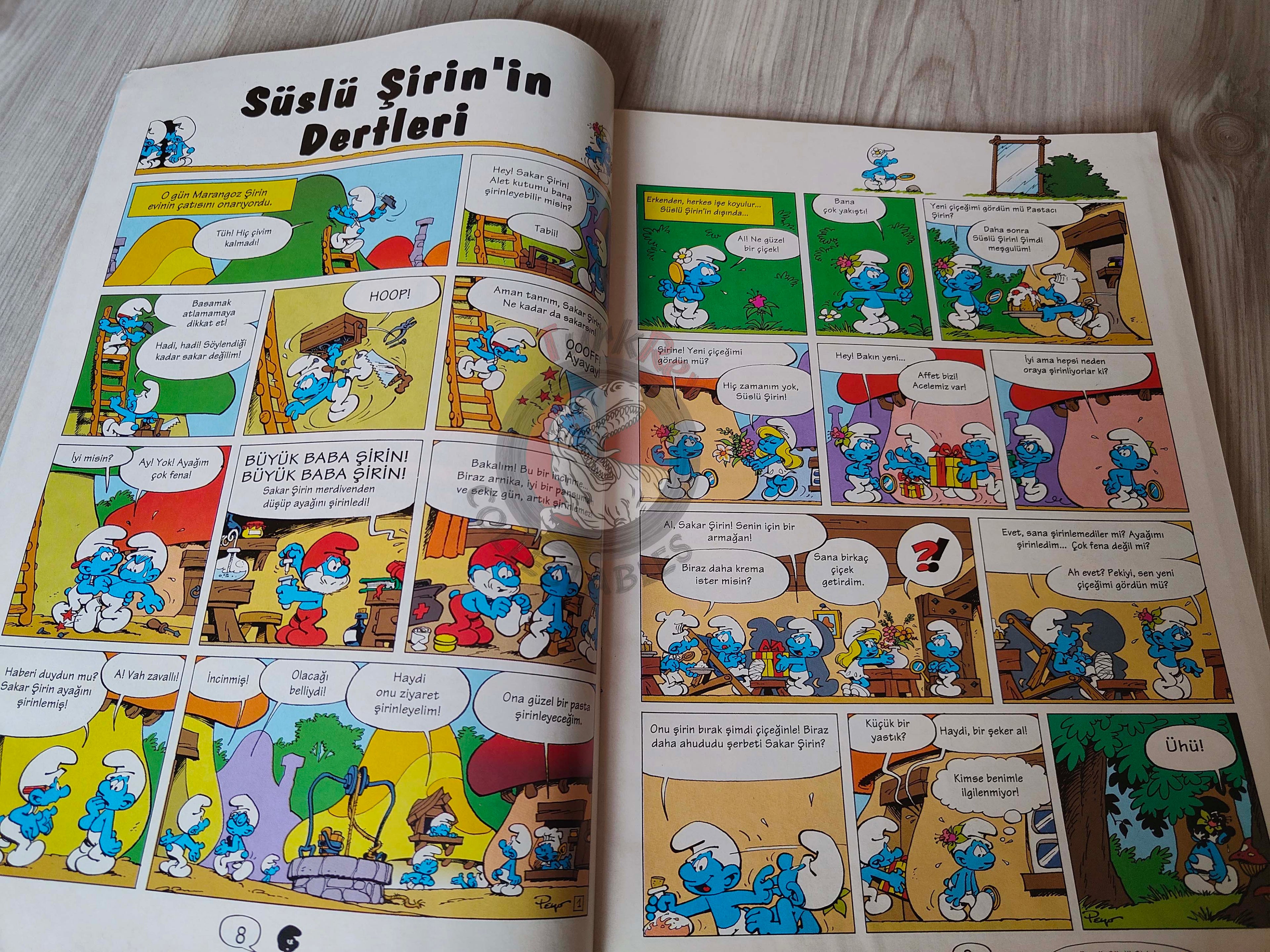 The Smurfs #17 1996 Turkish Comic Magazine Turkey Schtroumpf Pierrot et la lampe