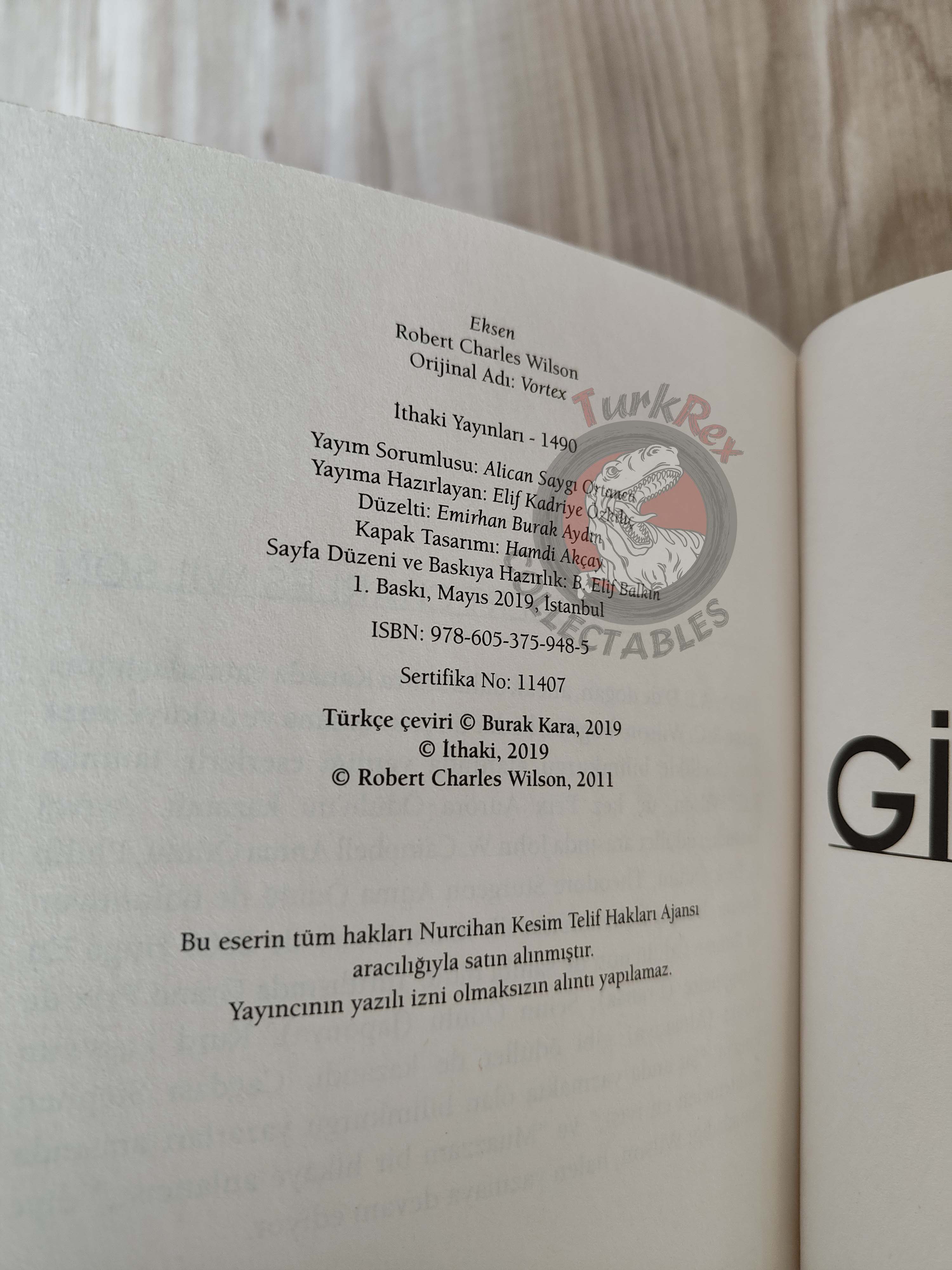 Robert Charles Wilson – Cortex 2019 1st Turkish Book Turkey Spin Trilogy