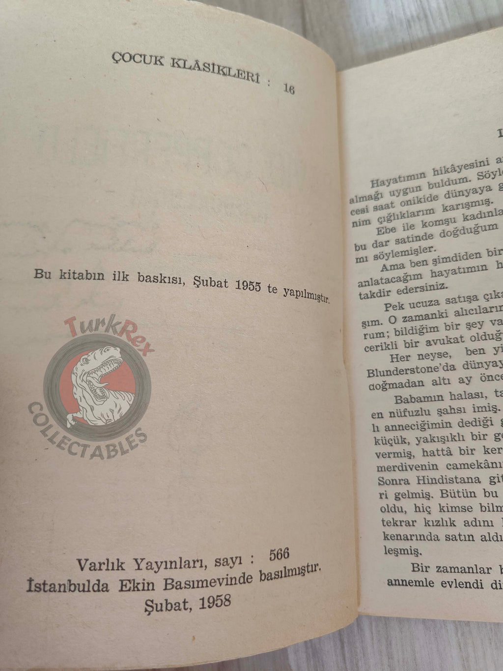 Charles Dickens –  David Copperfield 1958 Illustrated Turkish Book Turkey