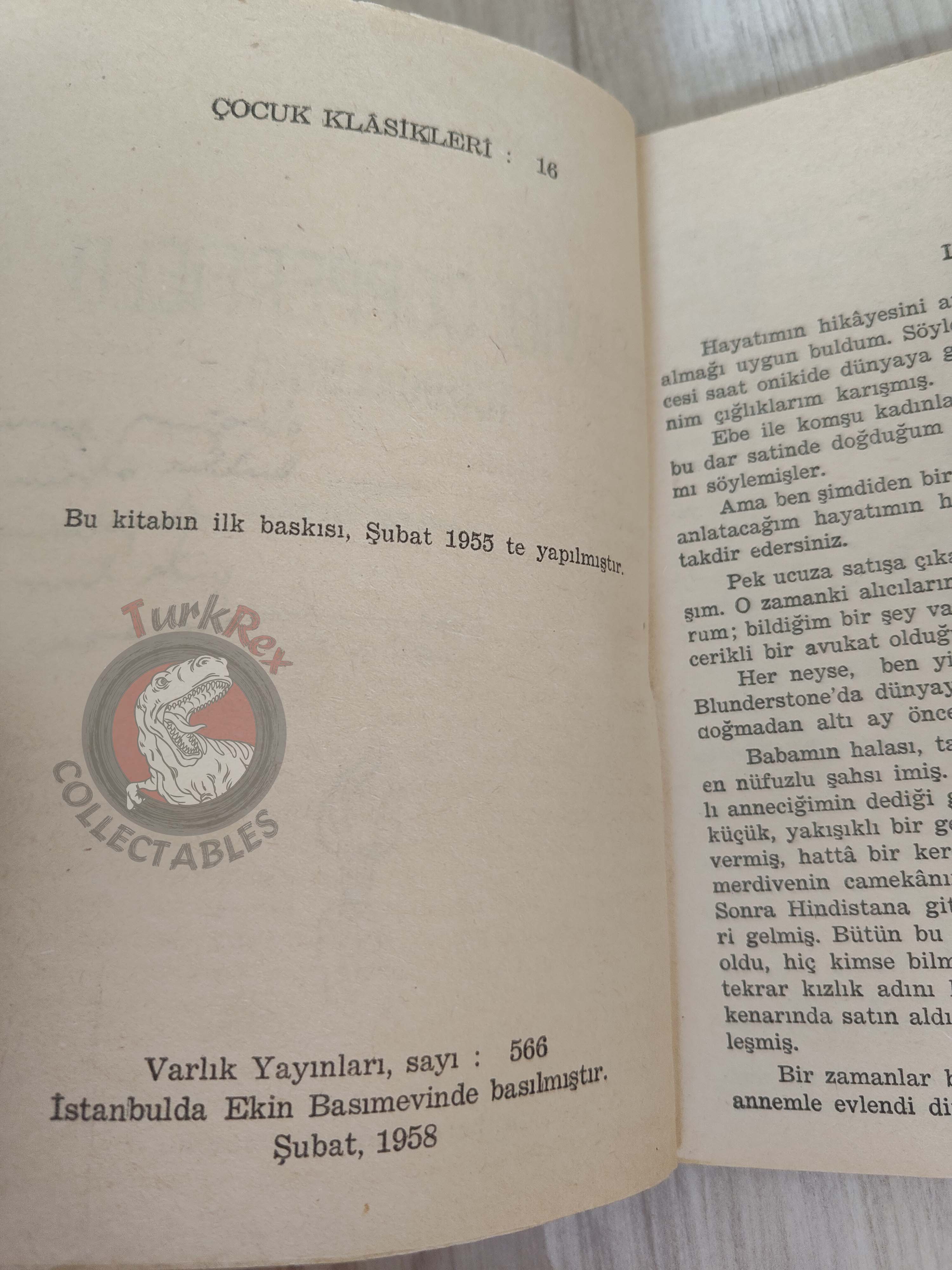 Charles Dickens –  David Copperfield 1958 Illustrated Turkish Book Turkey