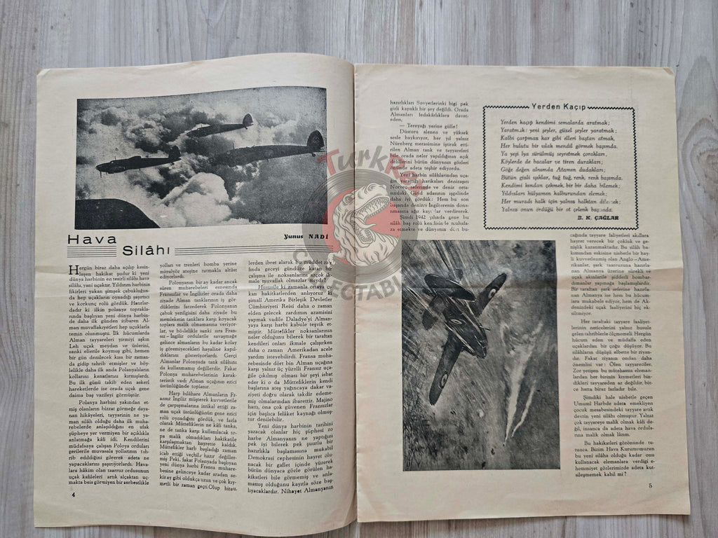 Aviation 1942 Spitfire Dornier Do 215 Turkish Magazine Turkey WW2 World War Two French Pierre Cot
