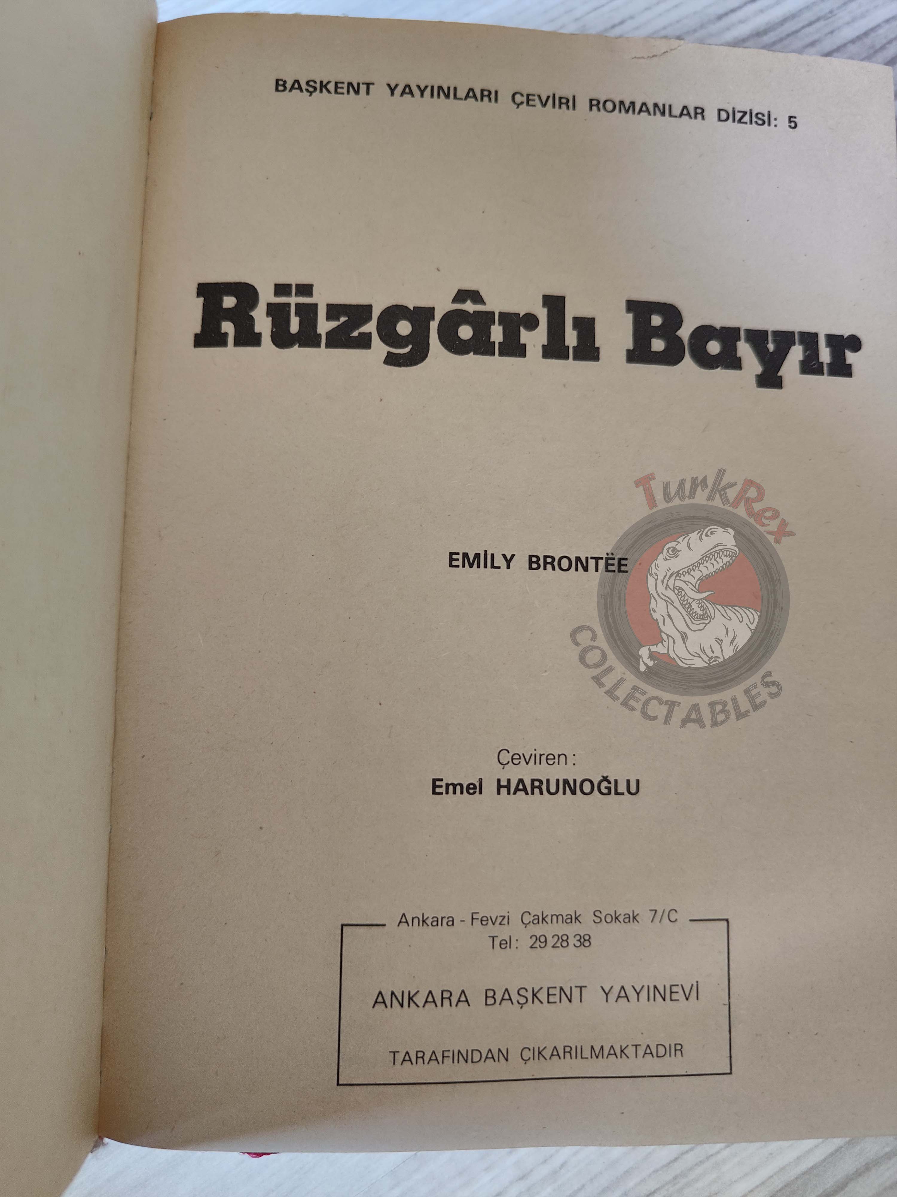 Emily Brontë – Wuthering Heights 1982 HC/DJ Turkish Book Turkey