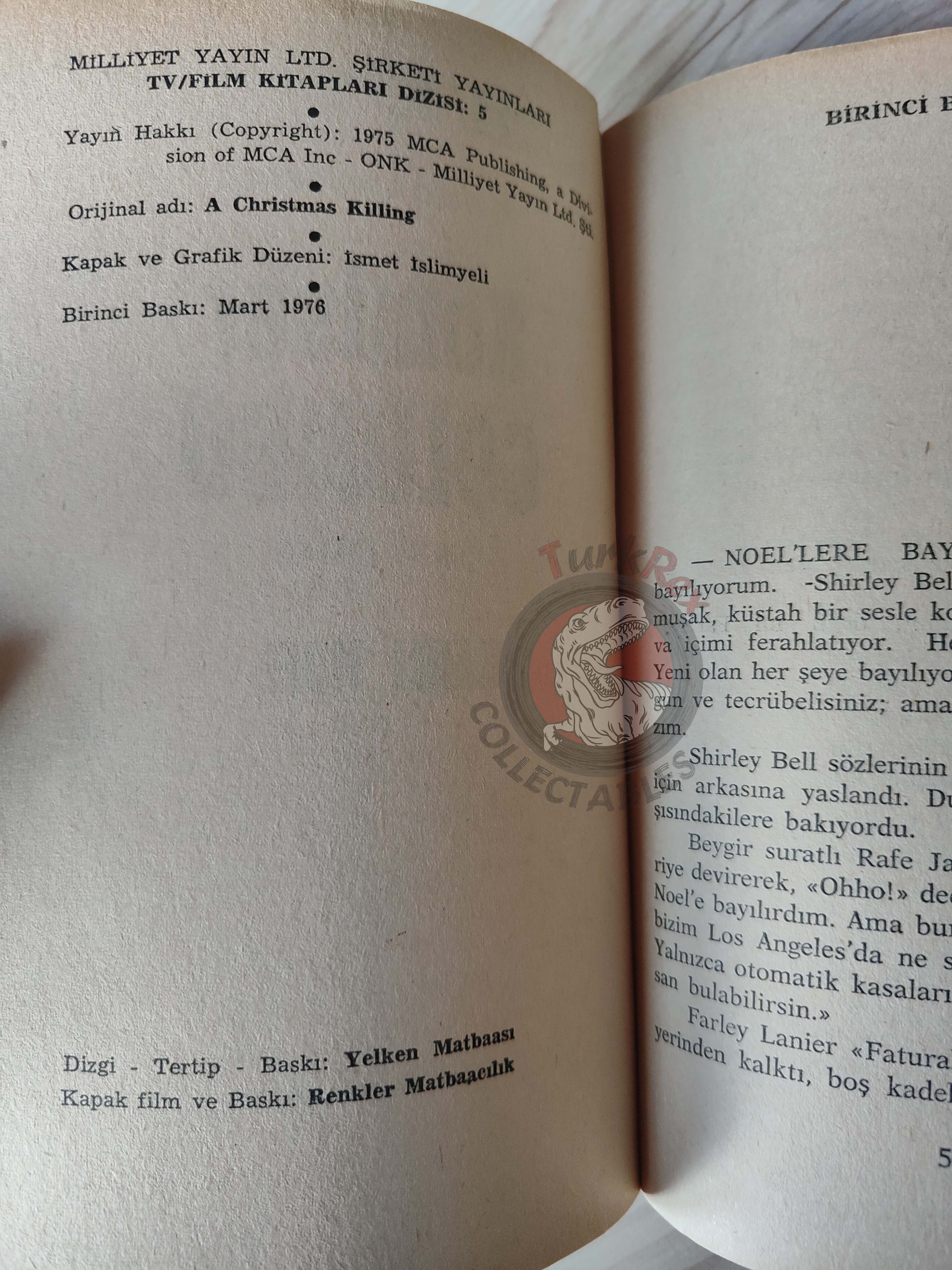 Alfred Lawrence – Columbo 1: A Christmas Killing 1976 1st Turkish Book Turkey