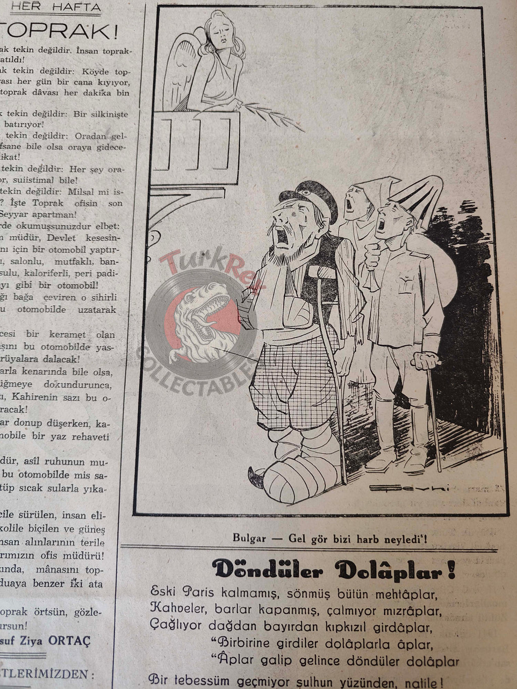 Akbaba 1944 Humor Magazine Turkish Turkey Germany WW2 era Bulgaria Leopold Levy