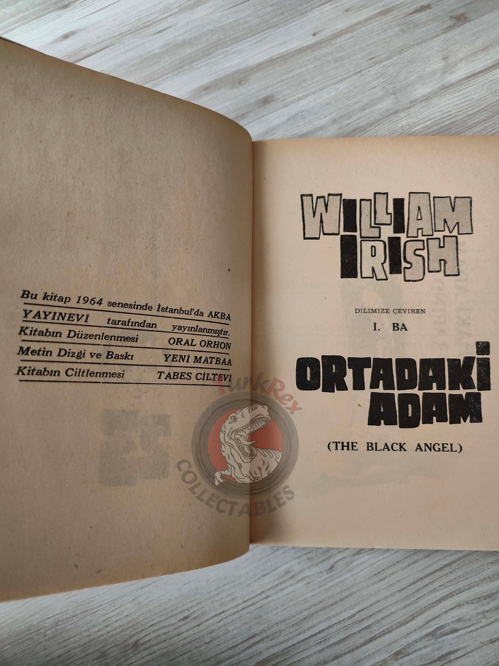 Cornell Woolrich – The Black Angel 1964 1st Turkish Book Turkey William Irish