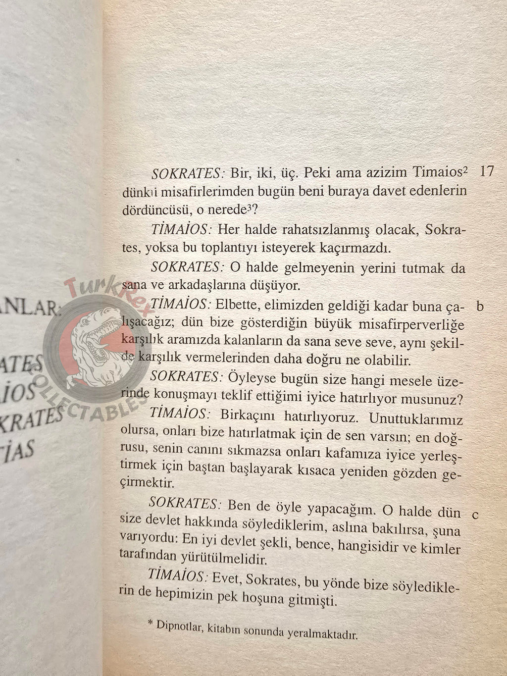 Plato –  Timaeus 2001 Turkish Book Turkey