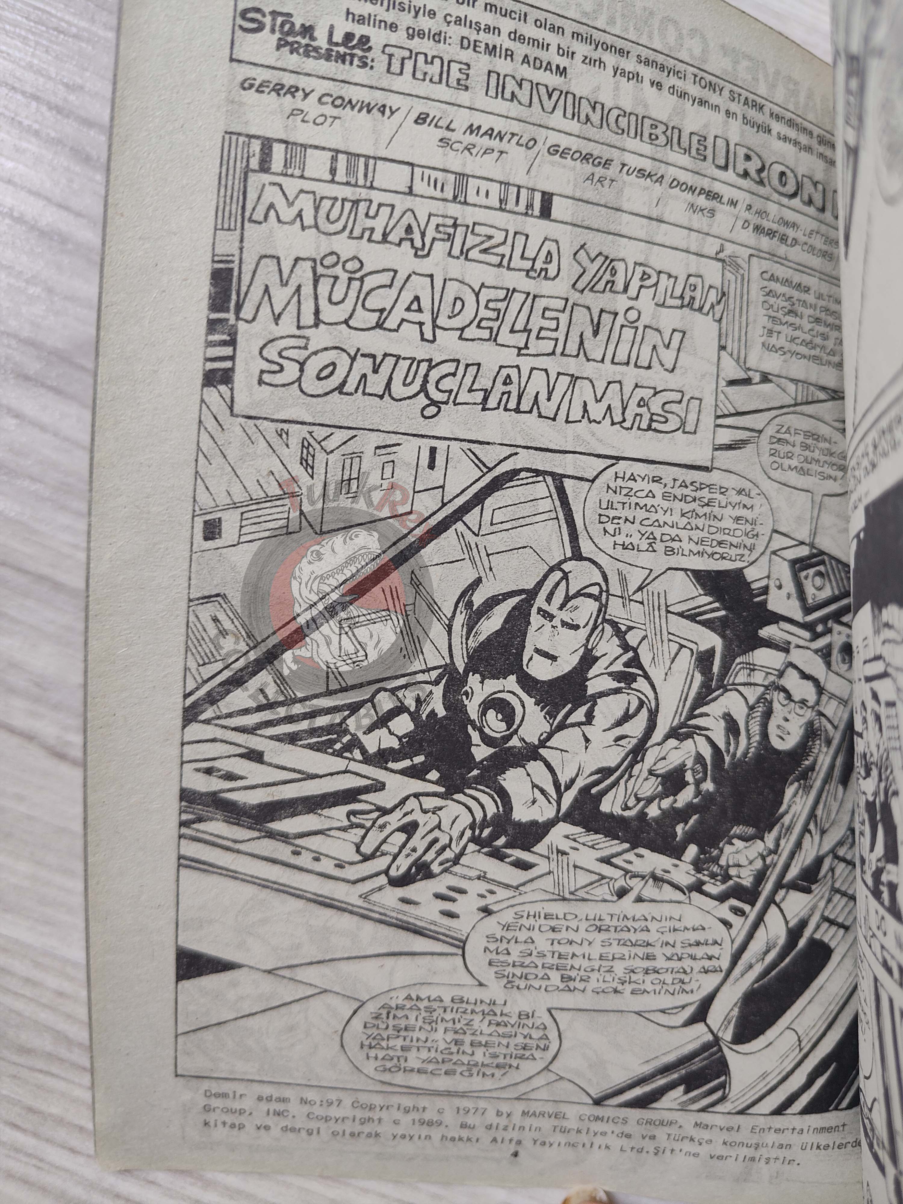 Iron Man #8 Demir Adam 1989 Turkish Comic Turkey #97 #98 #99 #100