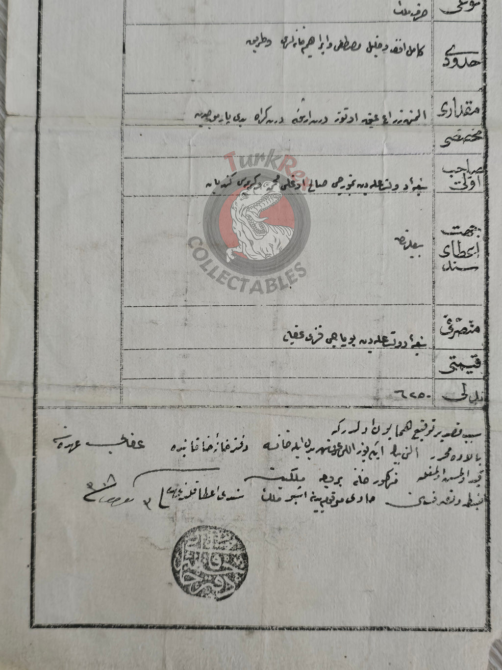 Ottoman 1891 Land Deed House in Ankara Title Armenian Citizen Armenia