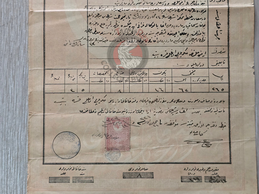 Ottoman 1913 Land Deed Woodland in Muş Armenian Citizen Title Deed Armenia