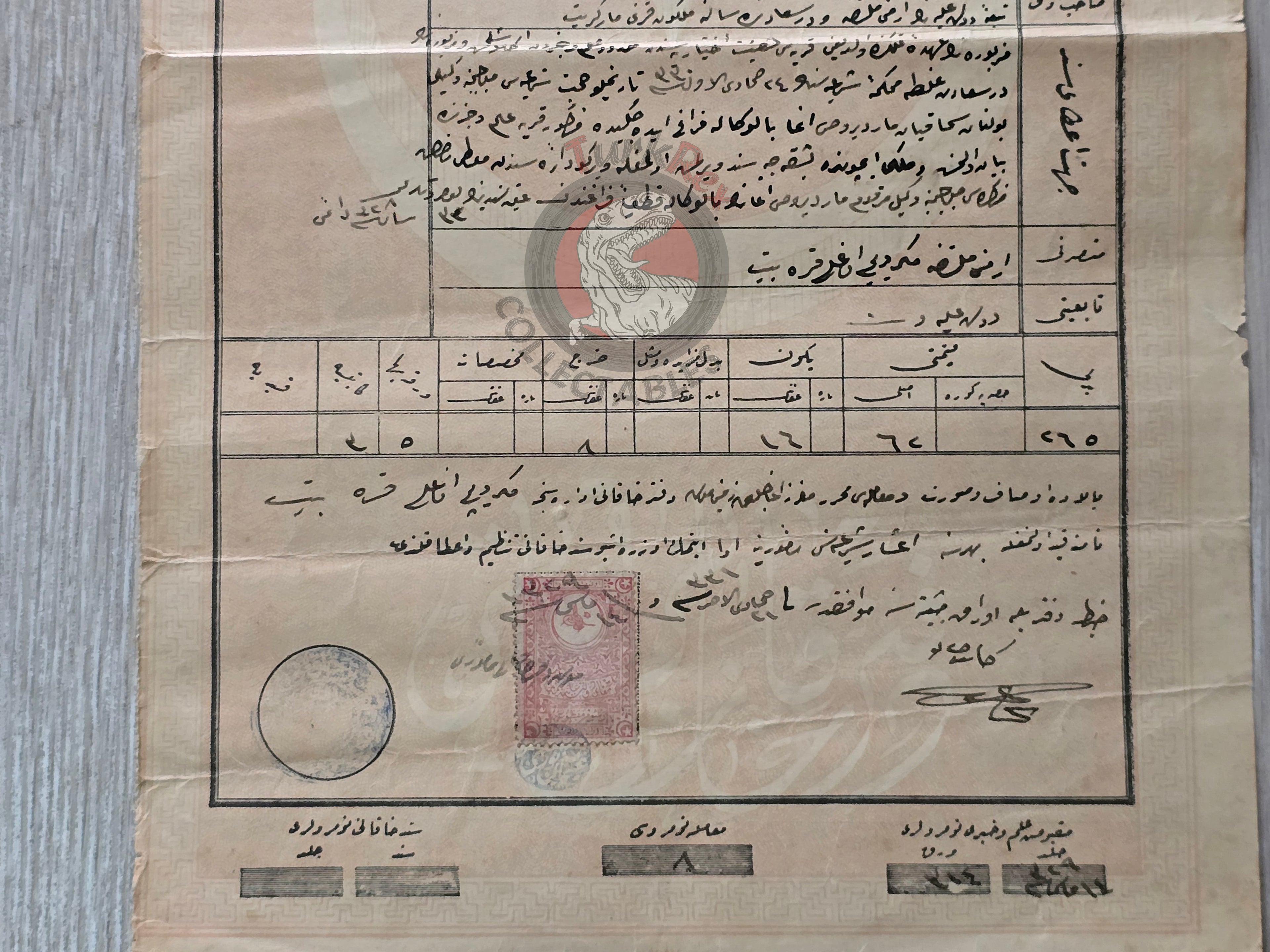 Ottoman 1913 Land Deed Woodland in Muş Armenian Citizen Title Deed Armenia