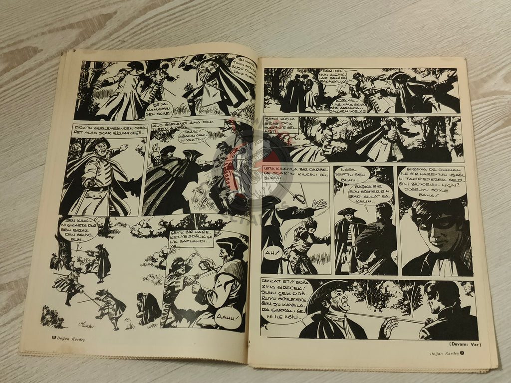Doğan Kardeş 1975 Magazine #48 Turkish Comic Turkey Dick Turpin Smurfs Spirou Gaston