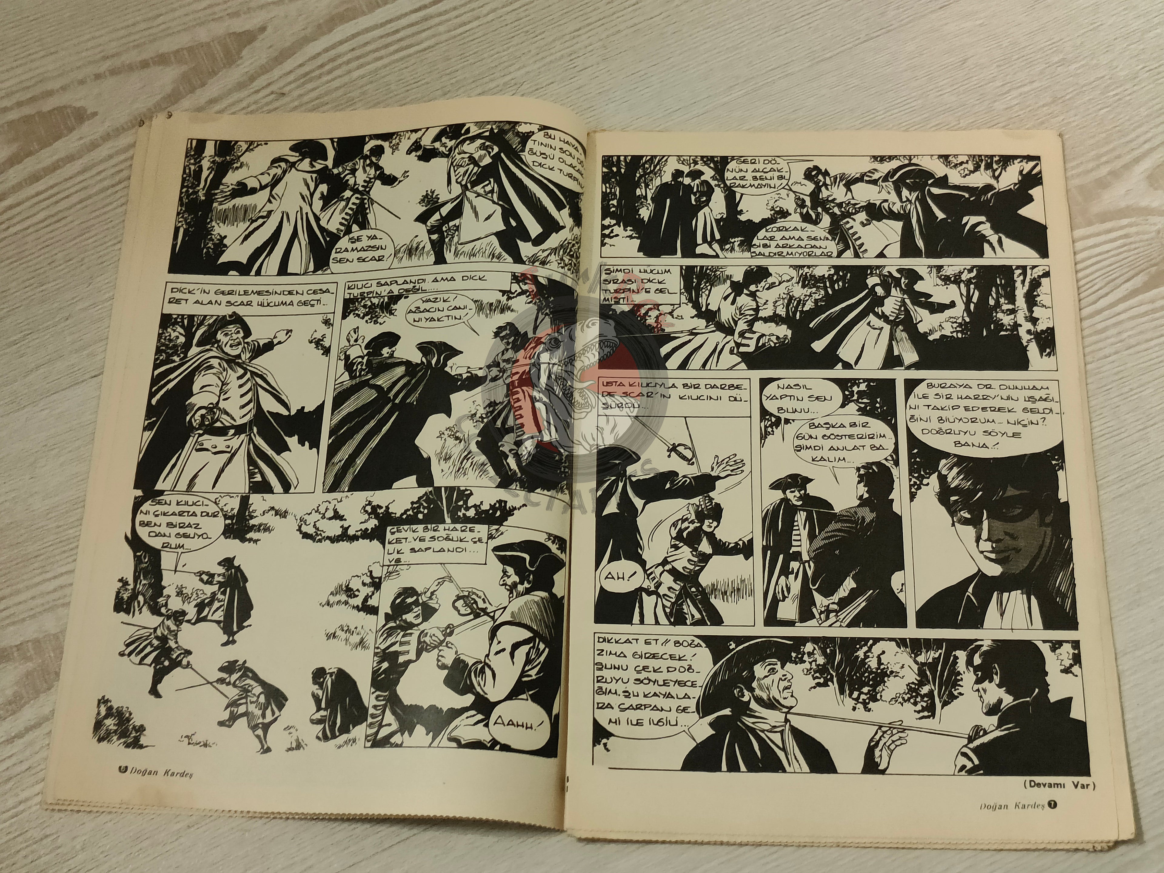 Doğan Kardeş 1975 Magazine #48 Turkish Comic Turkey Dick Turpin Smurfs Spirou Gaston