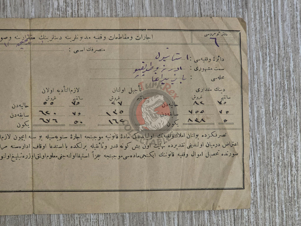 Ottoman Tax Receipt 1920 Armenian Merchant Pickle Shop İstanbul Aksaray Armenia Notification