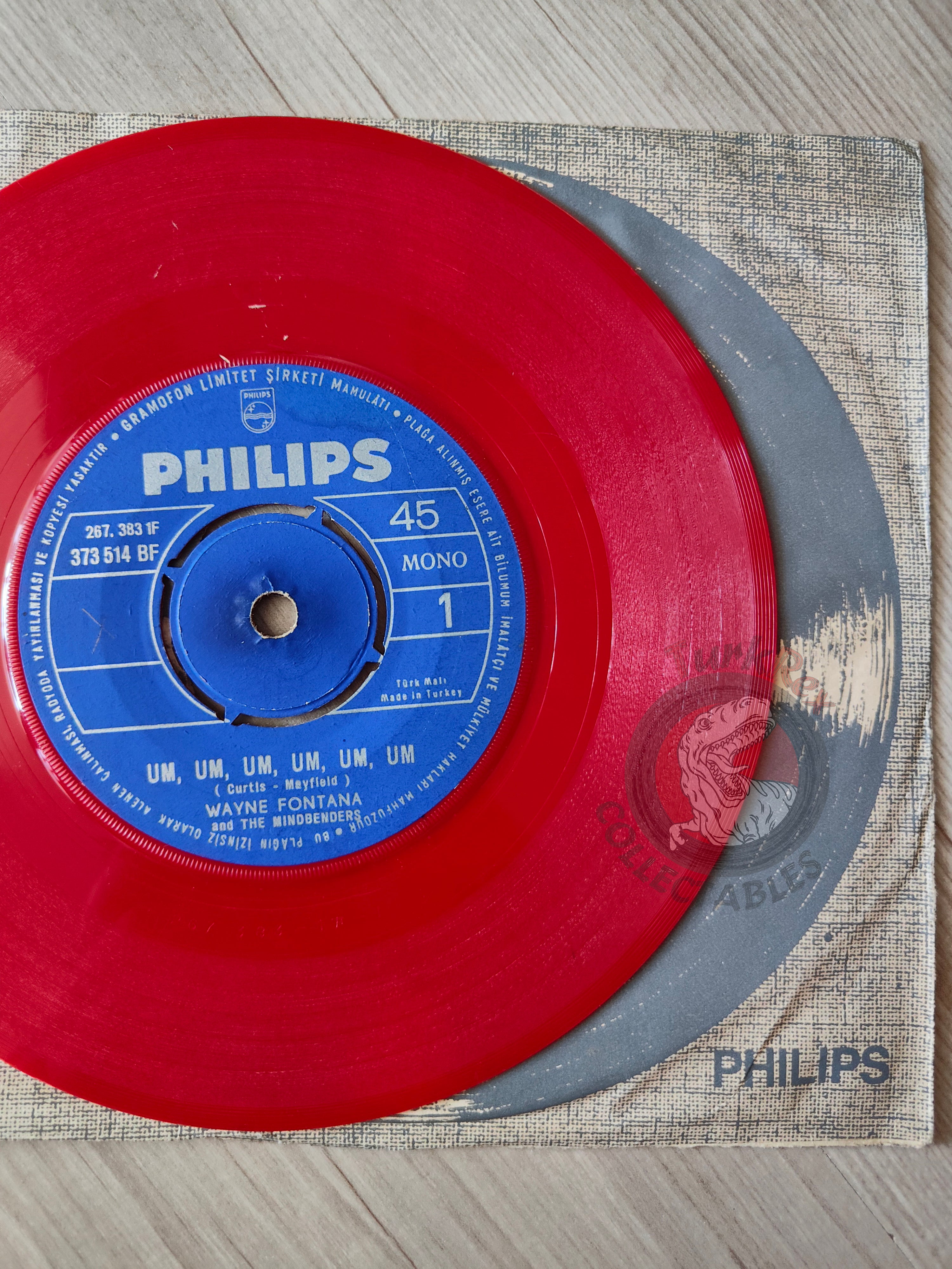 Wayne Fontana & The Mindbenders – Um, Um, Um 7" Red Turkish Pressing Vinyl Turkey Edition