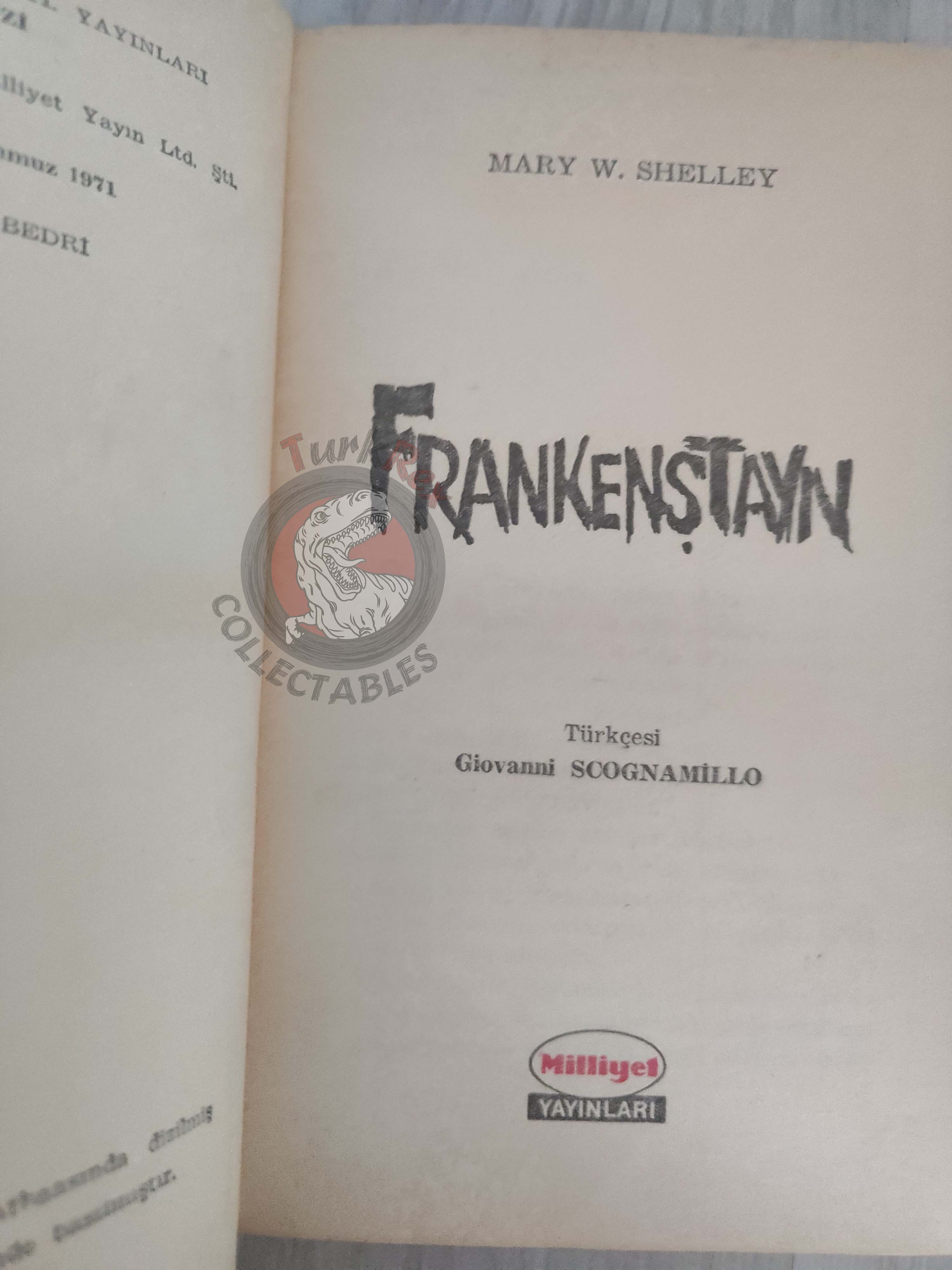 Mary Shelley – Frankenstein 1971 1st Turkish Book Turkey