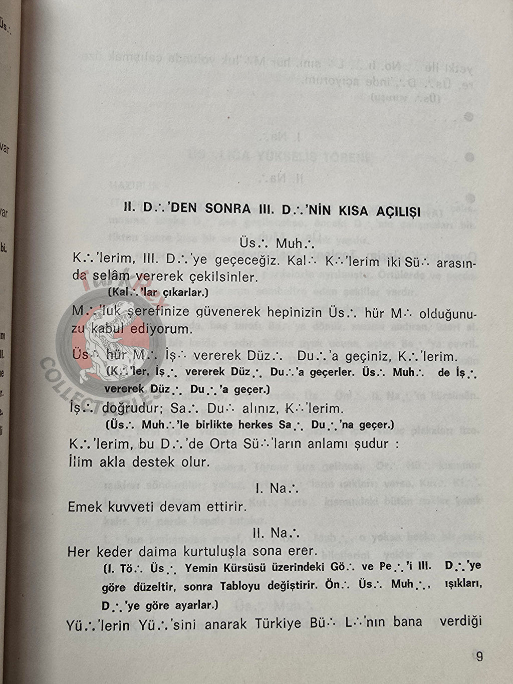 Turkish Freemasonry 3rd Degree Master Ritual Booklet Masonic Masons of Turkey