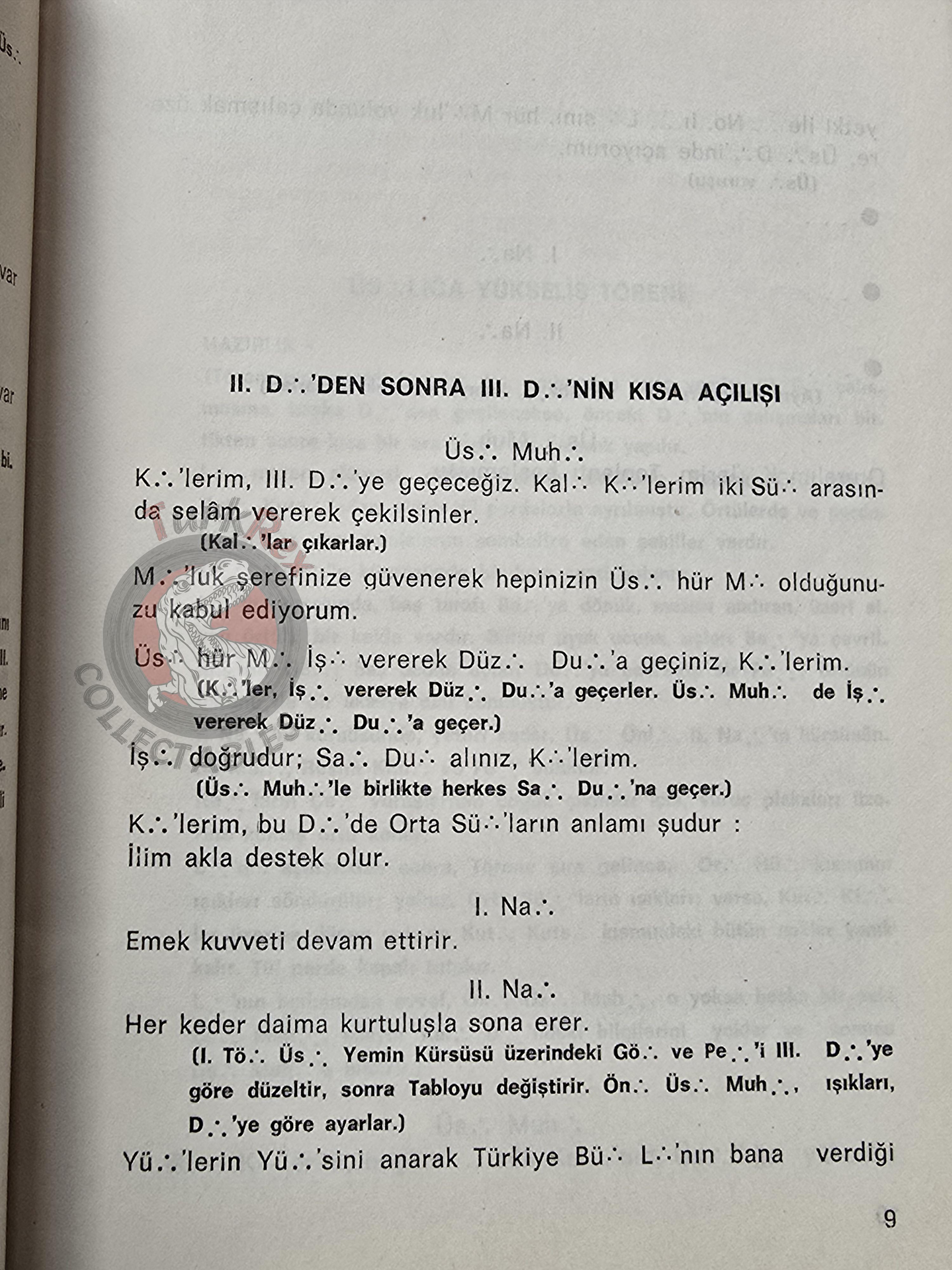 Turkish Freemasonry 3rd Degree Master Ritual Booklet Masonic Masons of Turkey