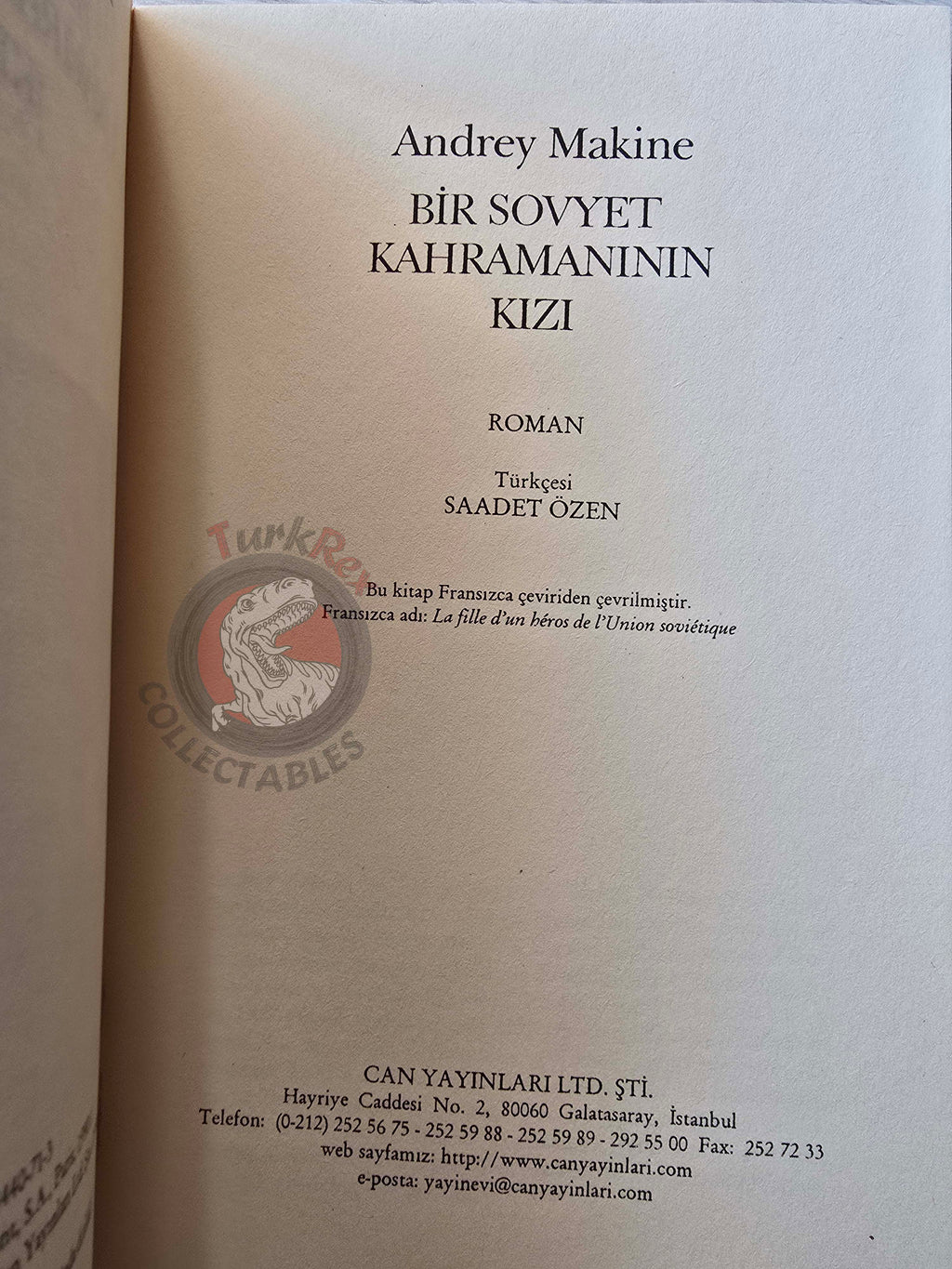 Andrei Makine – A Hero's Daughter 2000 1st Turkish Book Turkey
