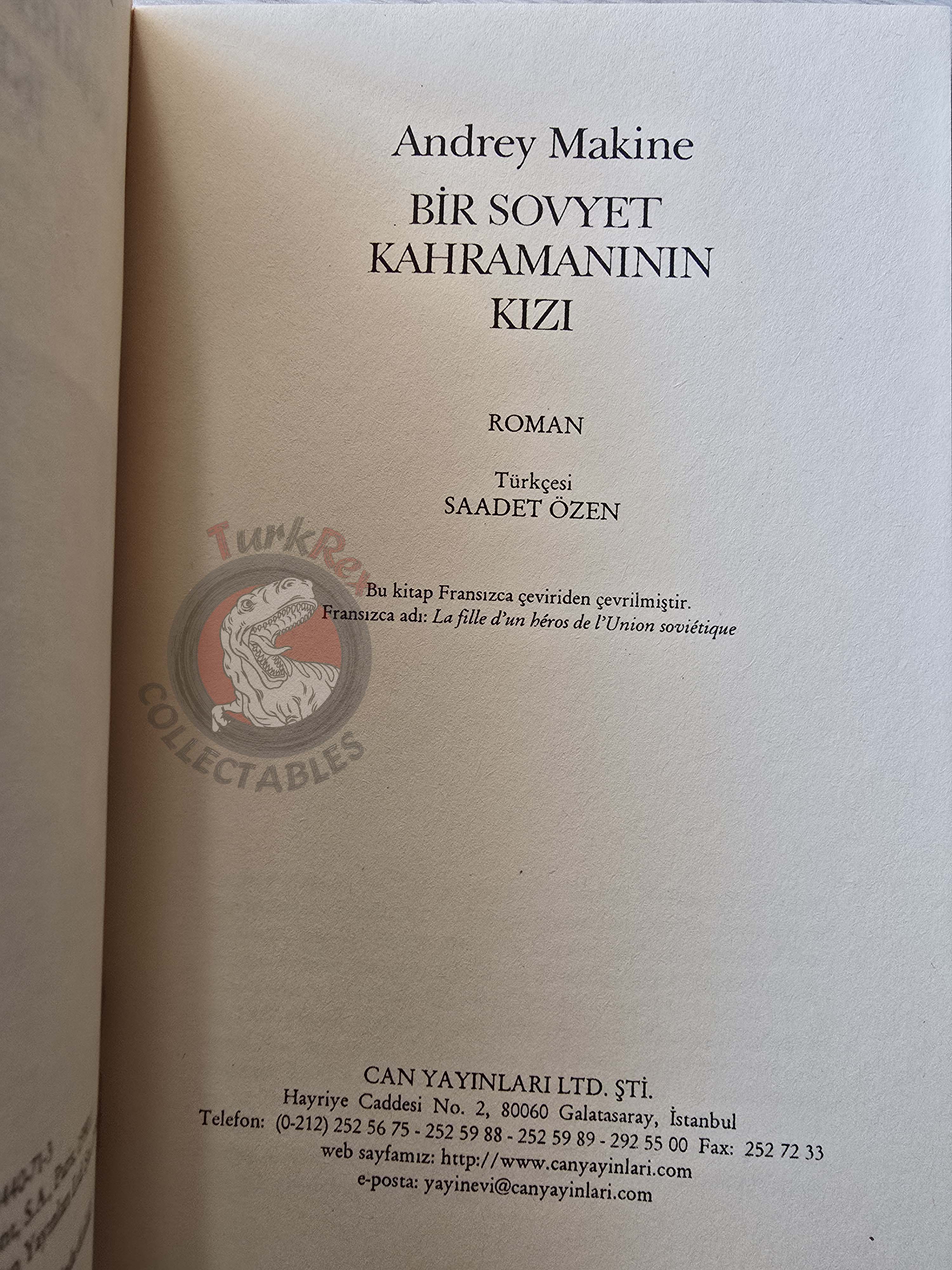 Andrei Makine – A Hero's Daughter 2000 1st Turkish Book Turkey