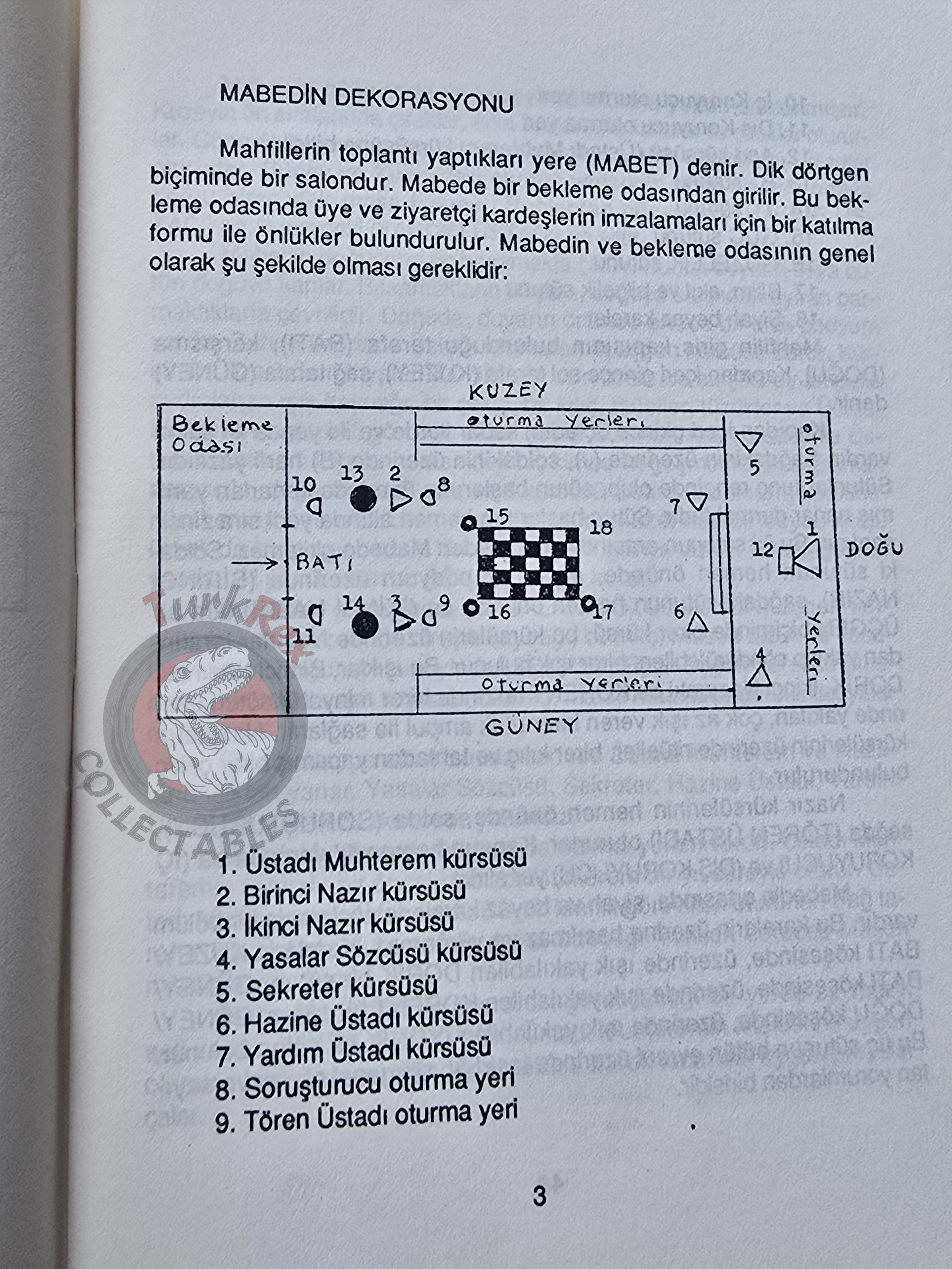 Turkish Freemasonry 1st Degree Ritual Apprentice 1991 Booklet Masonic Masons of Turkey Signed