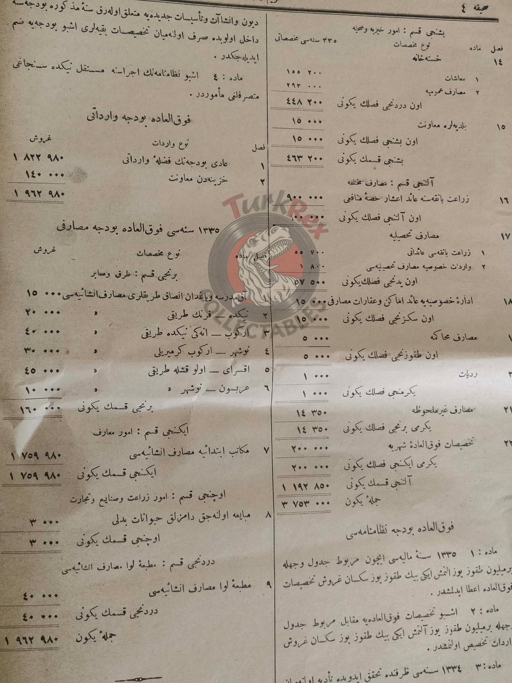 Takvim-i Vekayi Official Ottoman Gazette 19 July 1919 Empire No 3601