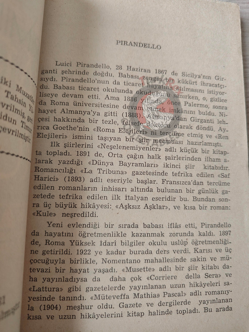 Luigi Pirandello – Her Husband 1954 1st Turkish Book Turkey