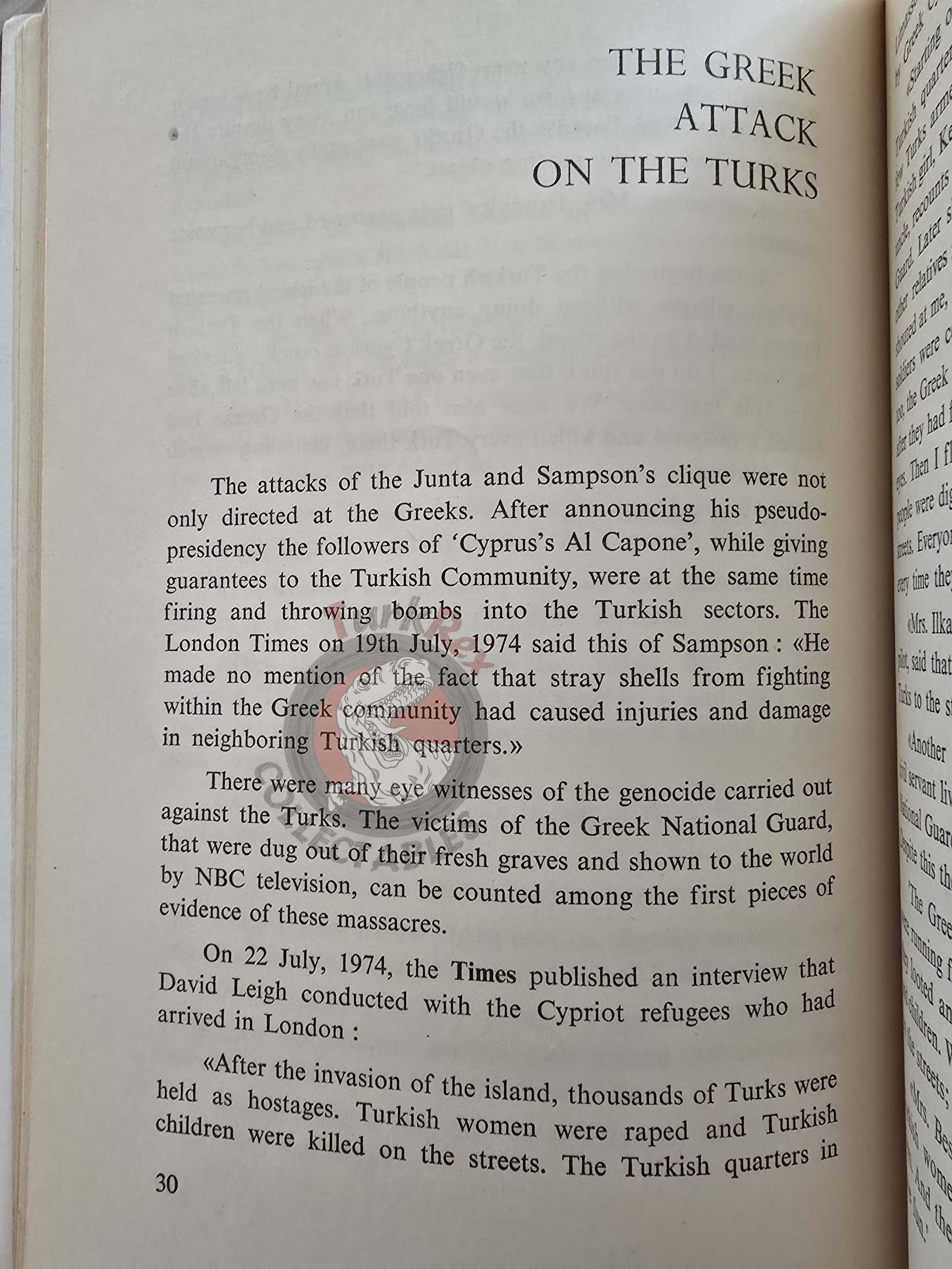 To Cyprus for Peace 1974 1st English Book Turkish Cypriot