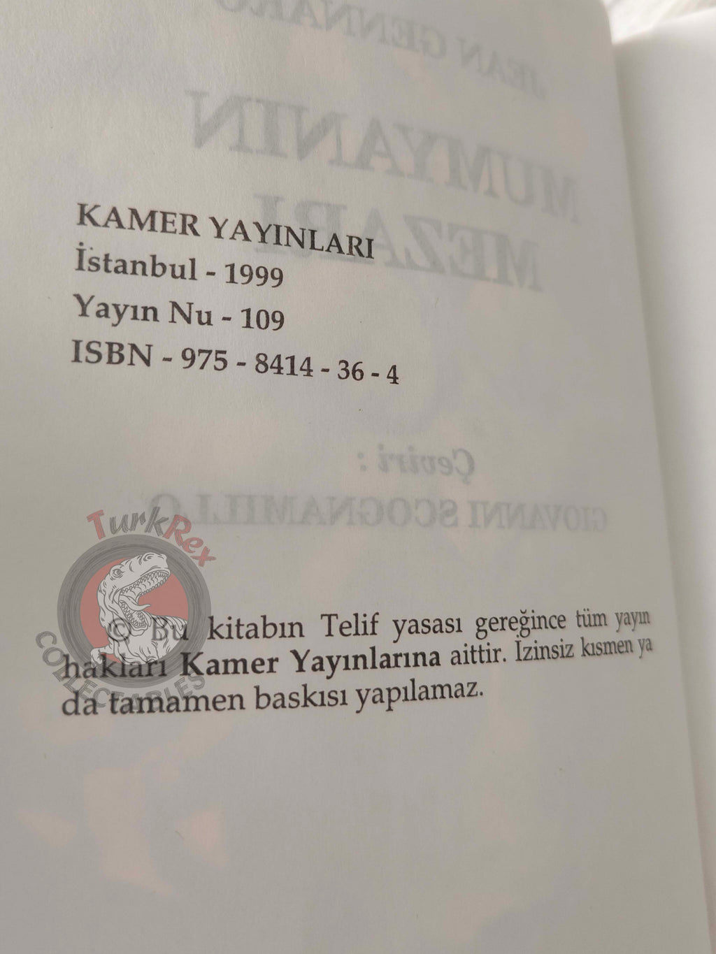 Jean Gennaro – Tomb of the Mummy 1999 1st Turkish Book Turkey