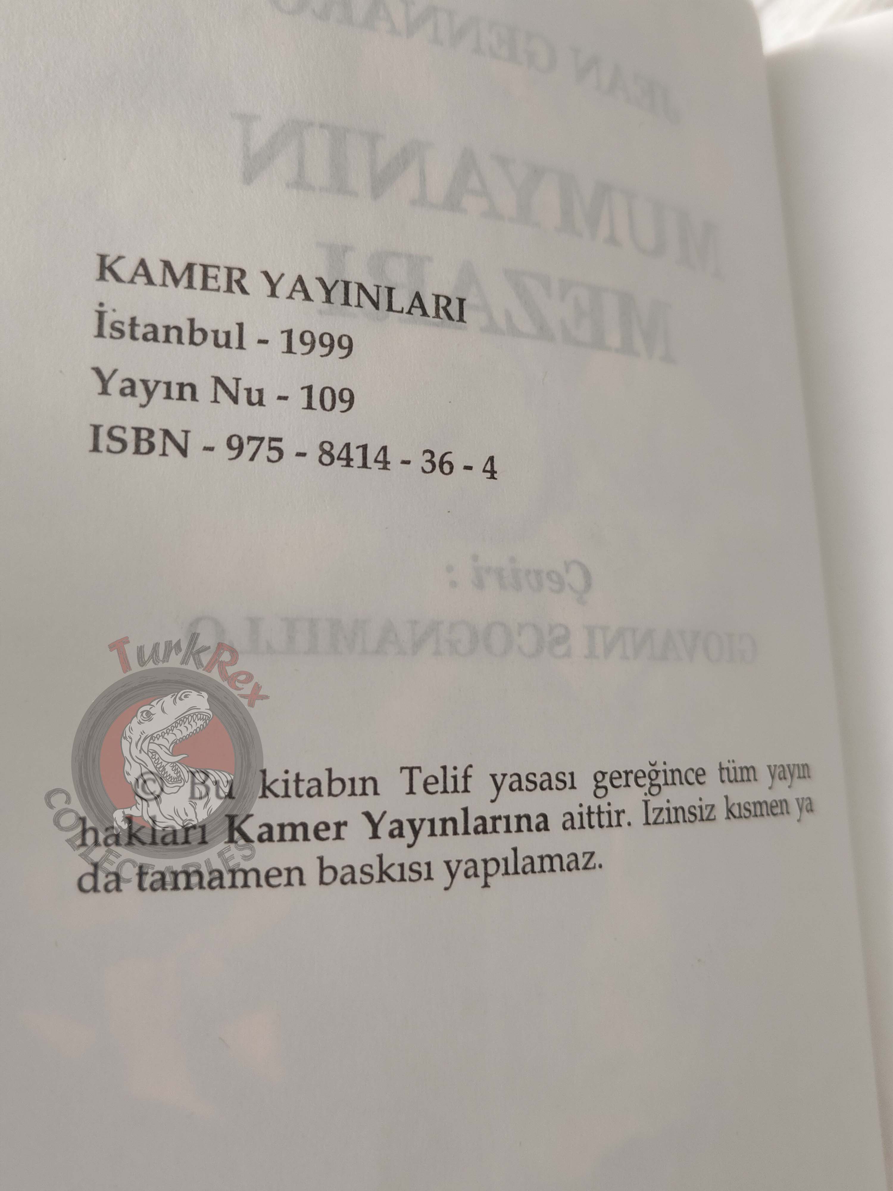 Jean Gennaro – Tomb of the Mummy 1999 1st Turkish Book Turkey