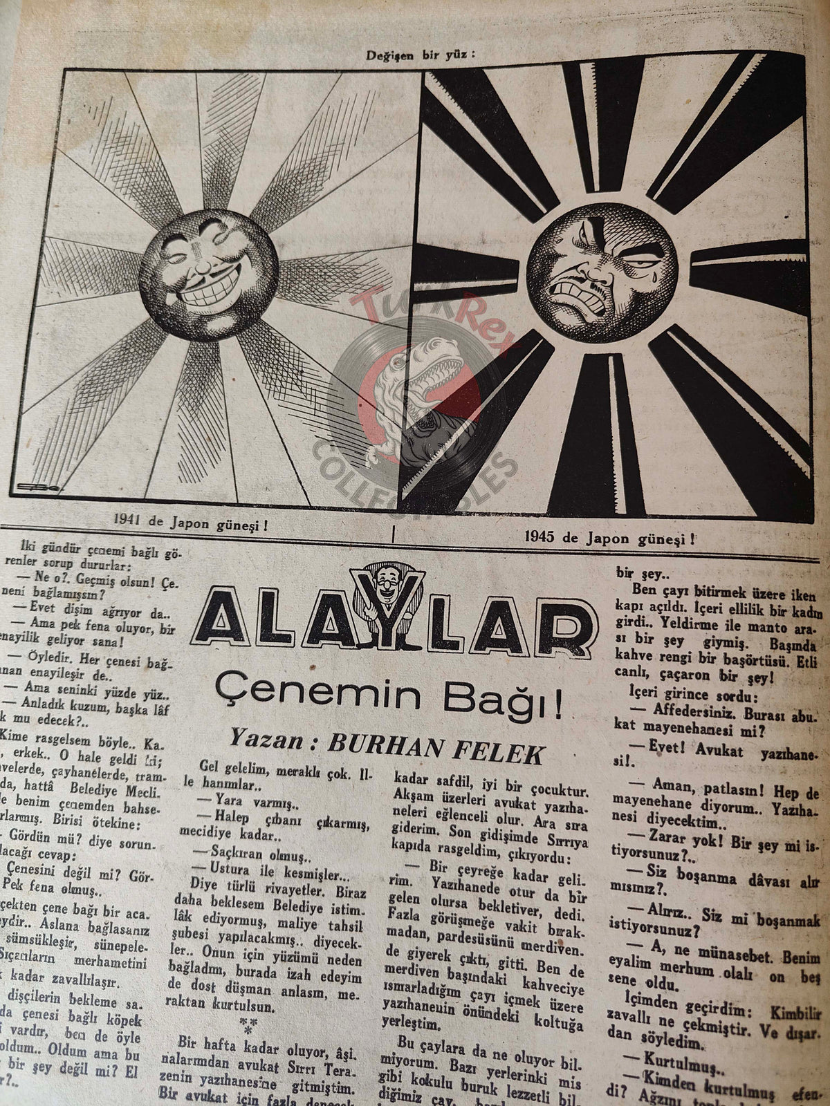 Akbaba 1944 Humor Magazine Turkish Turkey Germany Japan Britain WW2 era United States