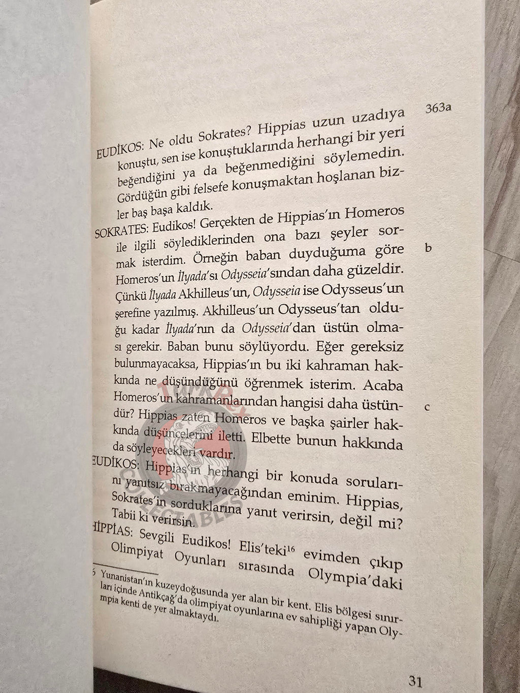Plato –  Lesser Hippias 2011 Turkish Book Turkey