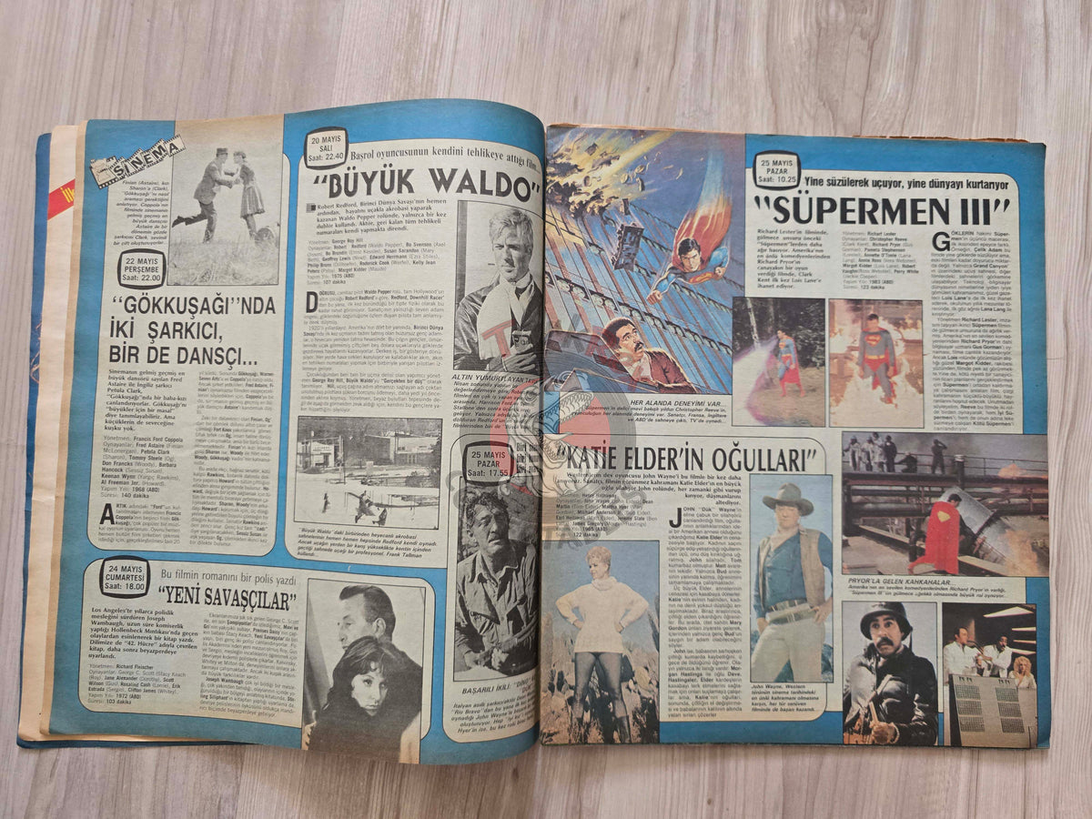 TV'de 7 Gong 1986 Superman Turkish Magazine Turkey Christopher Reeve Madonna