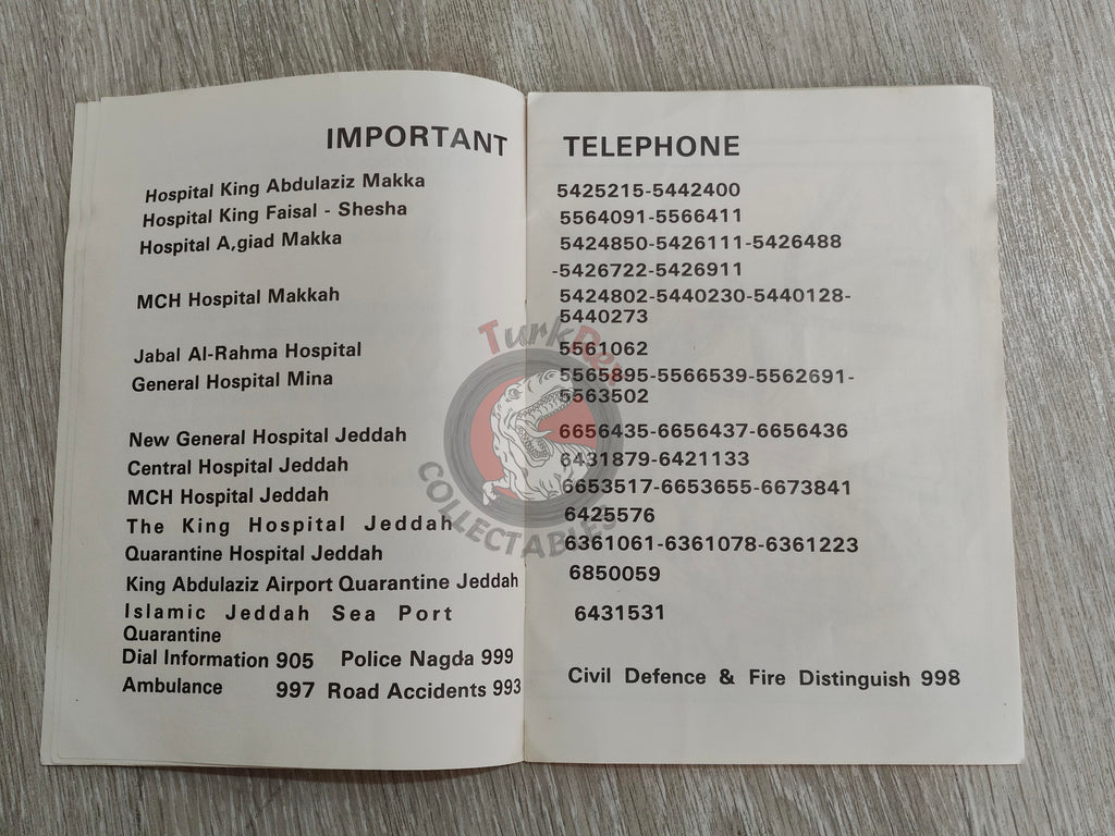 Hajj Health Guide Turkish English Pilgrimage Book with Saudi Arabia Map Mecca Kaaba