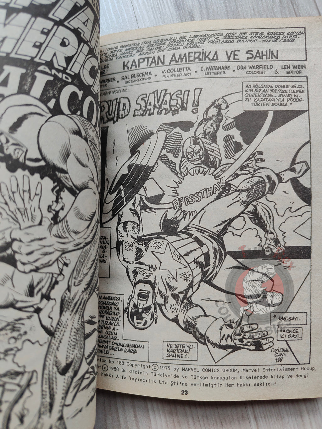 Captain America – Issue #9 1988 Turkish Comic Turkey #187 #188 #189 #190