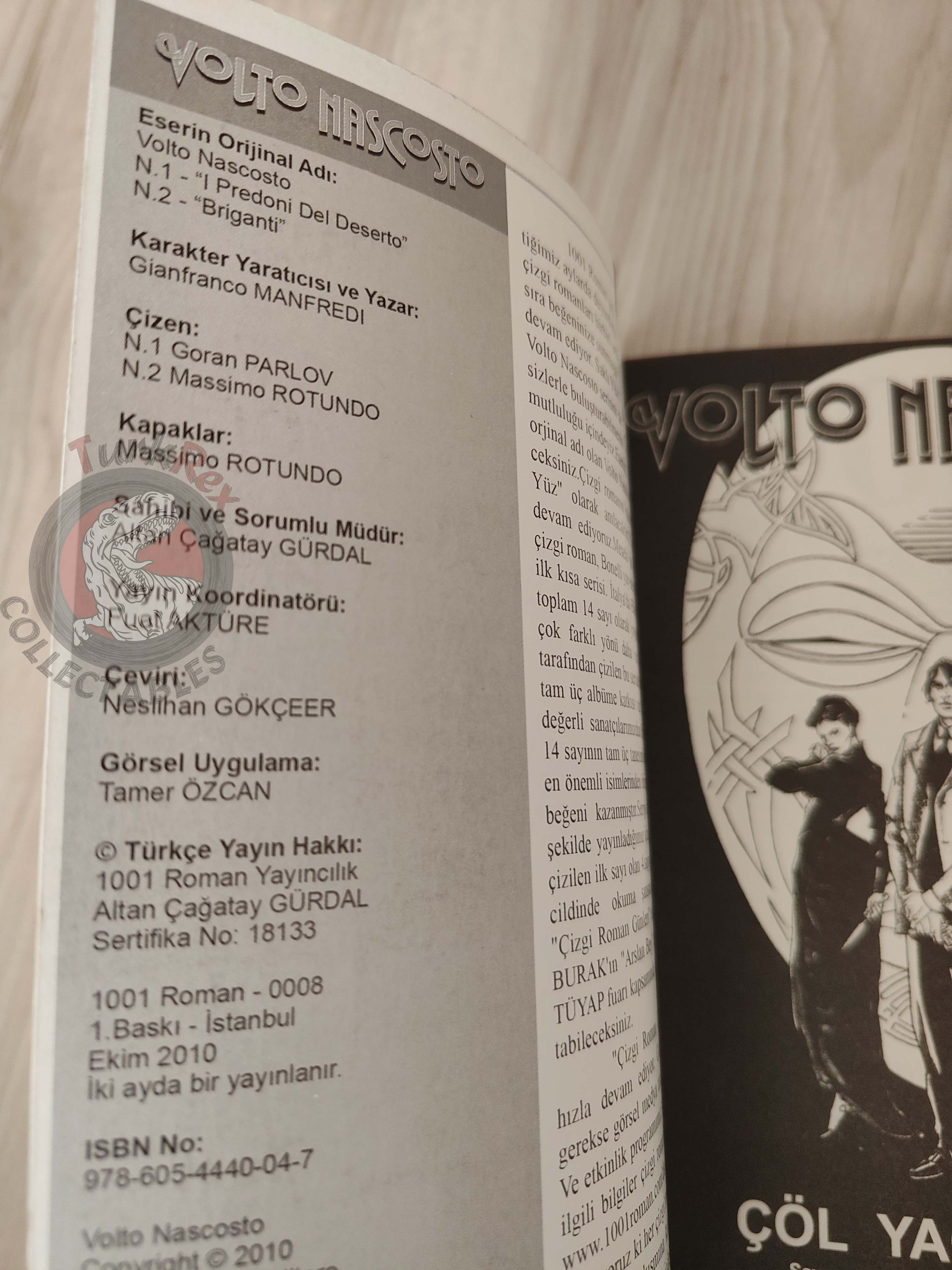 Volto Nascosto Vol #1 I predoni del deserto Turkish Comic Turkey Bonelli #1 #2